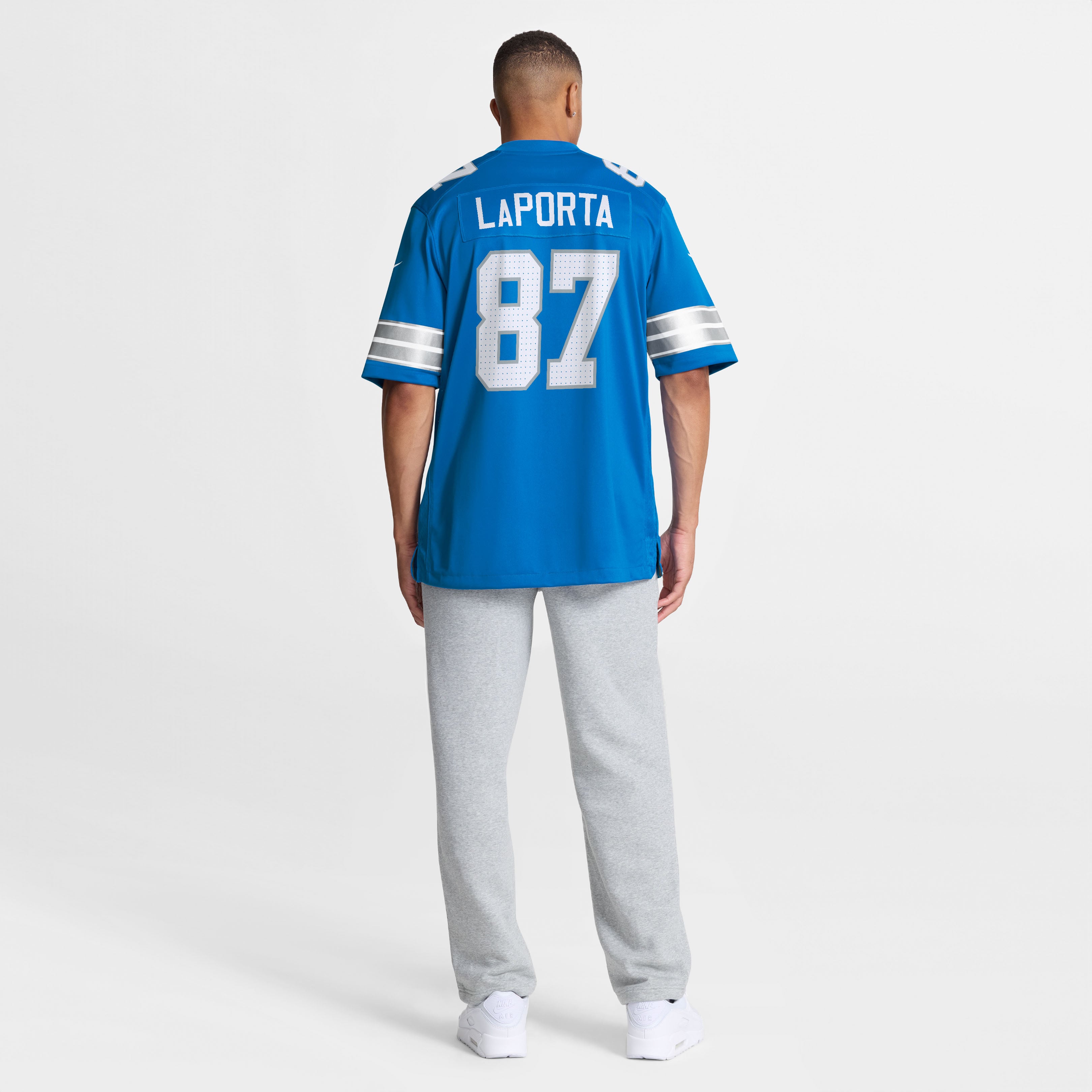 Sam LaPorta Detroit Lions White Game Jersey - White - Blue - Image 6