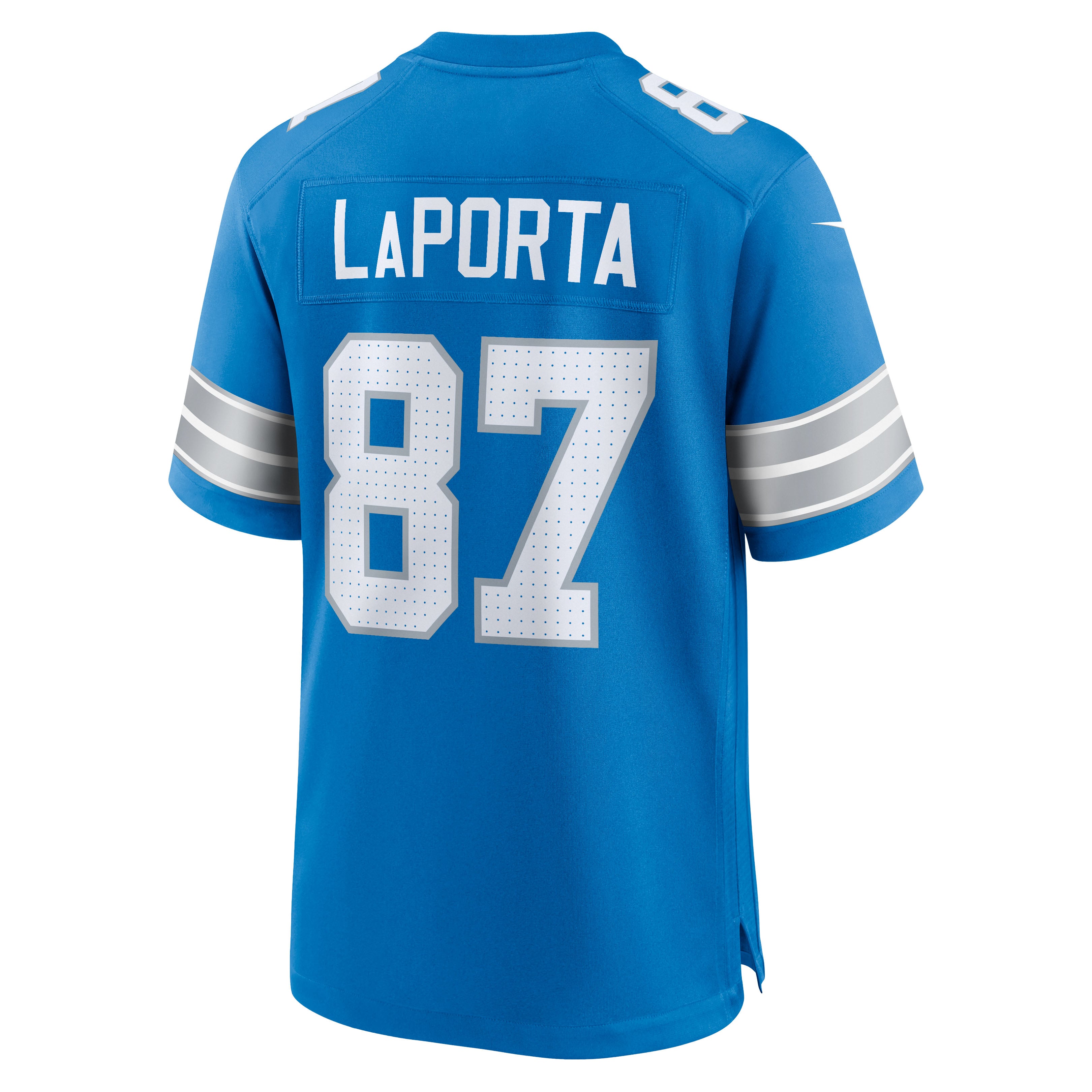 Sam LaPorta Detroit Lions White Game Jersey - White - Blue - Image 4