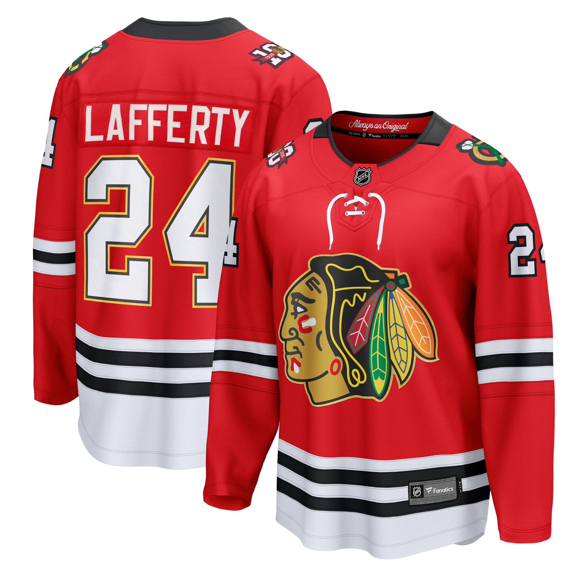Sam Lafferty Chicago Blackhawks Centennial Breakaway Player Jersey - Red