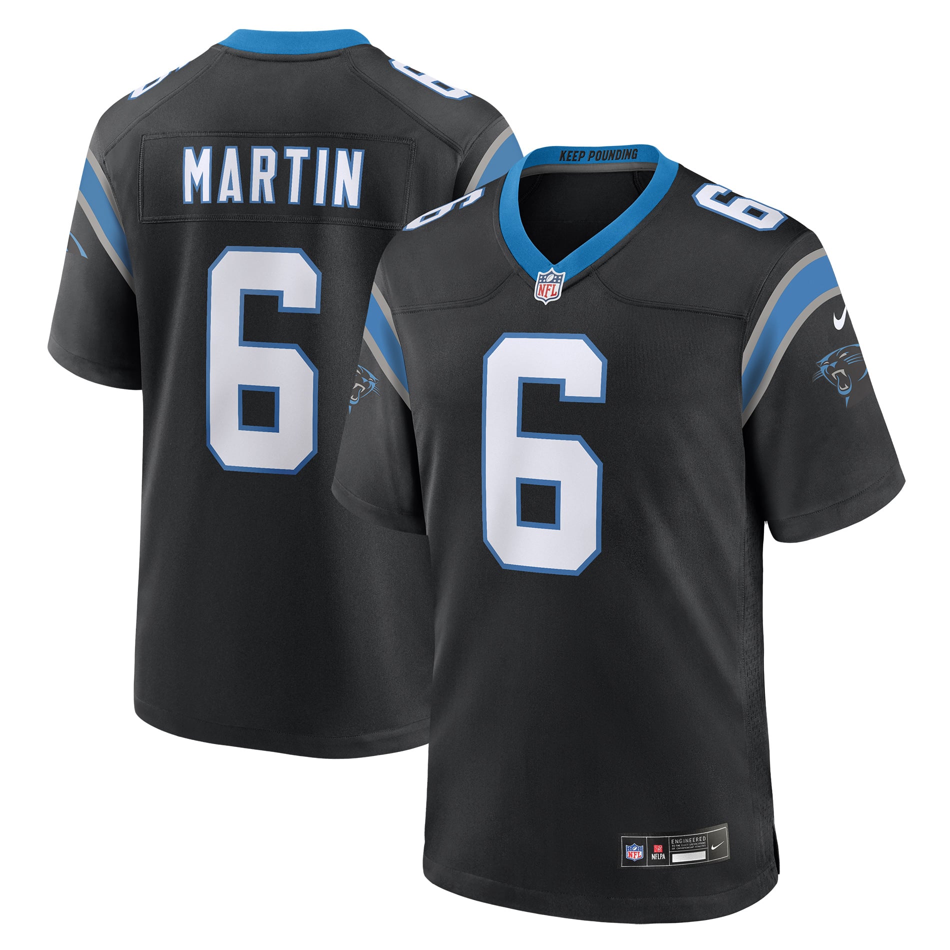 Sam Martin Carolina Panthers Team Game Jersey - Black - Image 2