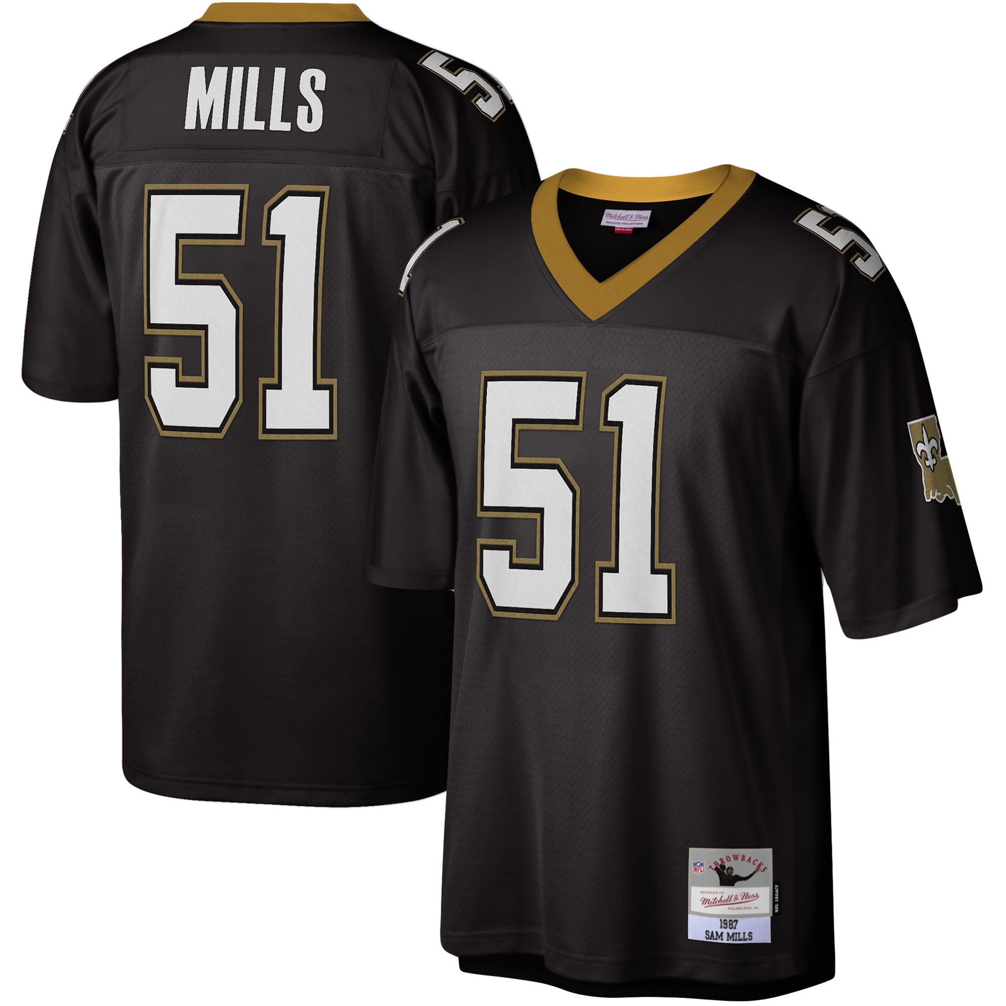 Sam Mills New Orleans Saints Legacy Jersey - Black