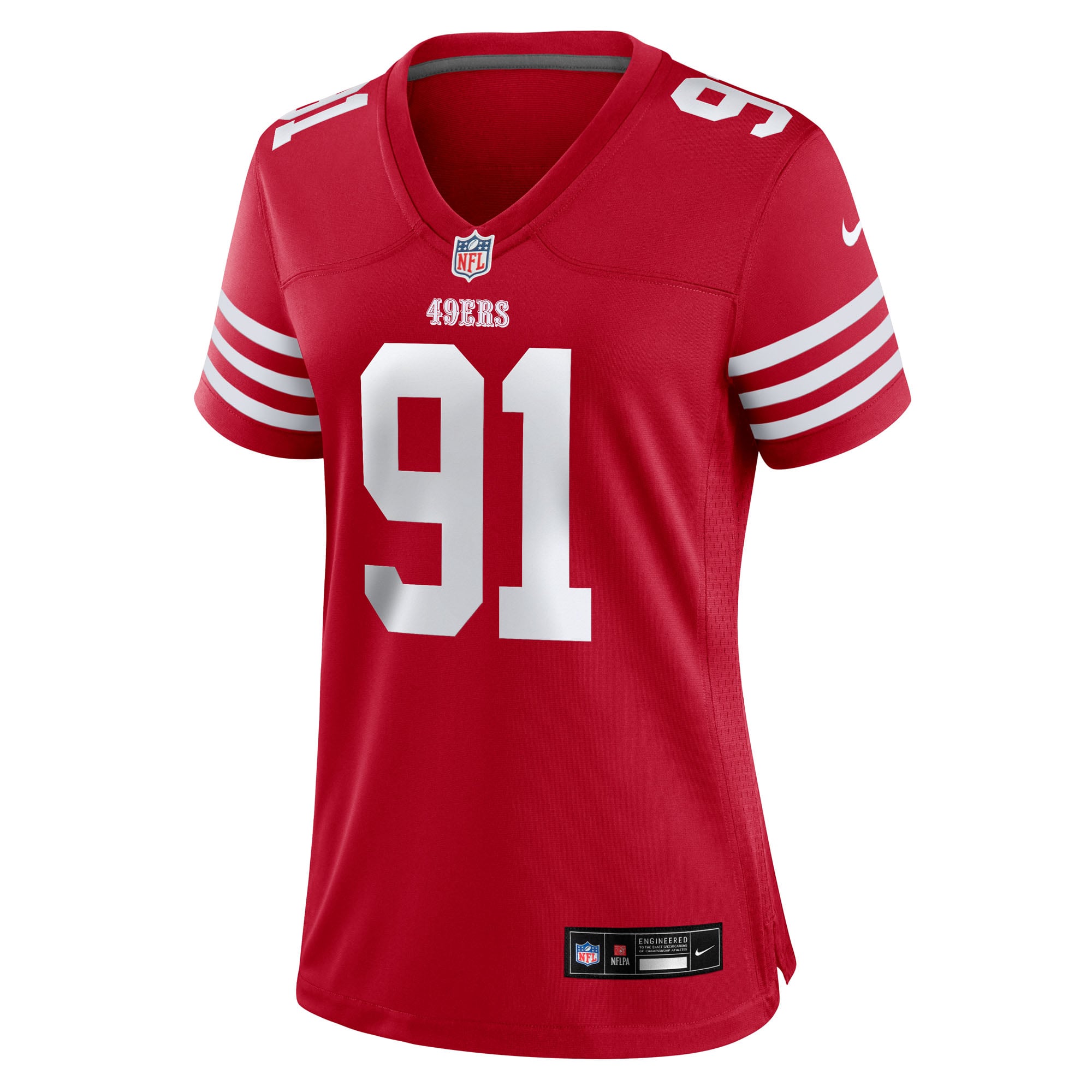 Sam Okuayinonu San Francisco 49ers Women's Team Game Jersey - Scarlet - Image 3