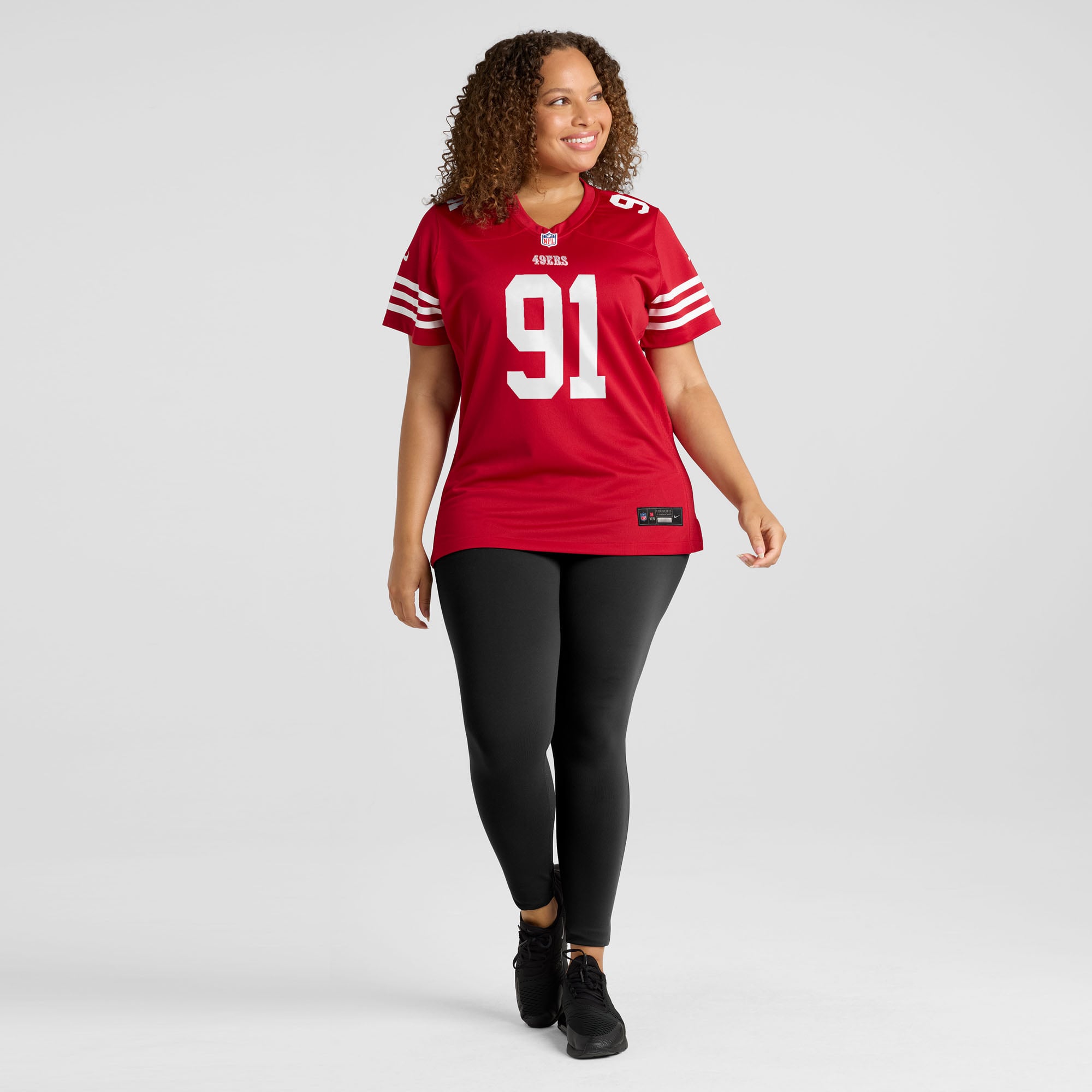 Sam Okuayinonu San Francisco 49ers Women's Team Game Jersey - Scarlet - Image 7