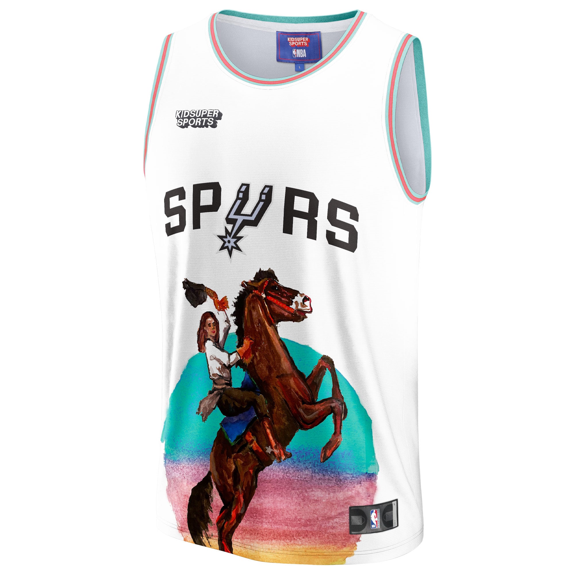 San Antonio Spurs & KidSuper Studios by Unisex Hometown Jersey - White - Image 3