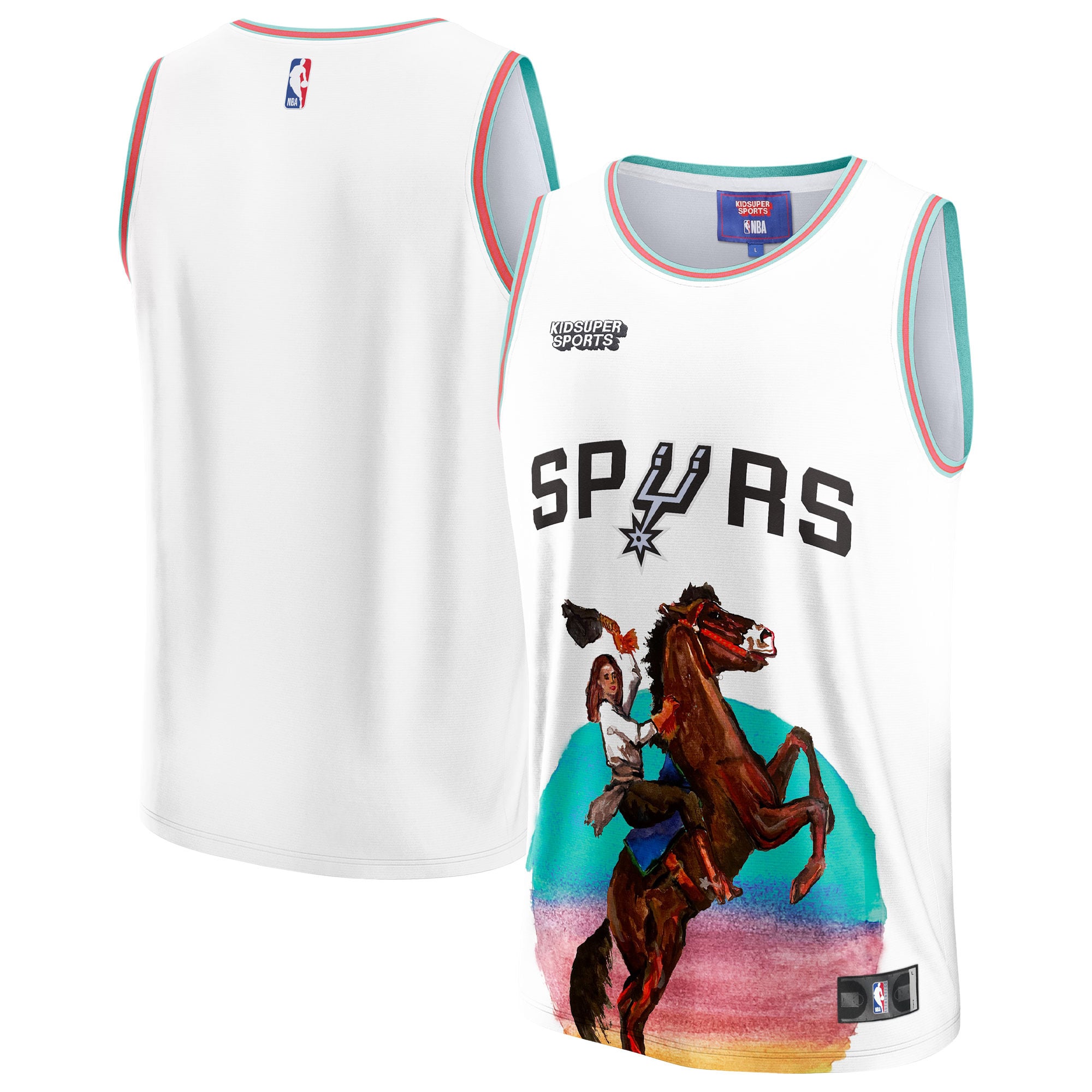 San Antonio Spurs & KidSuper Studios by Unisex Hometown Jersey - White - Image 2