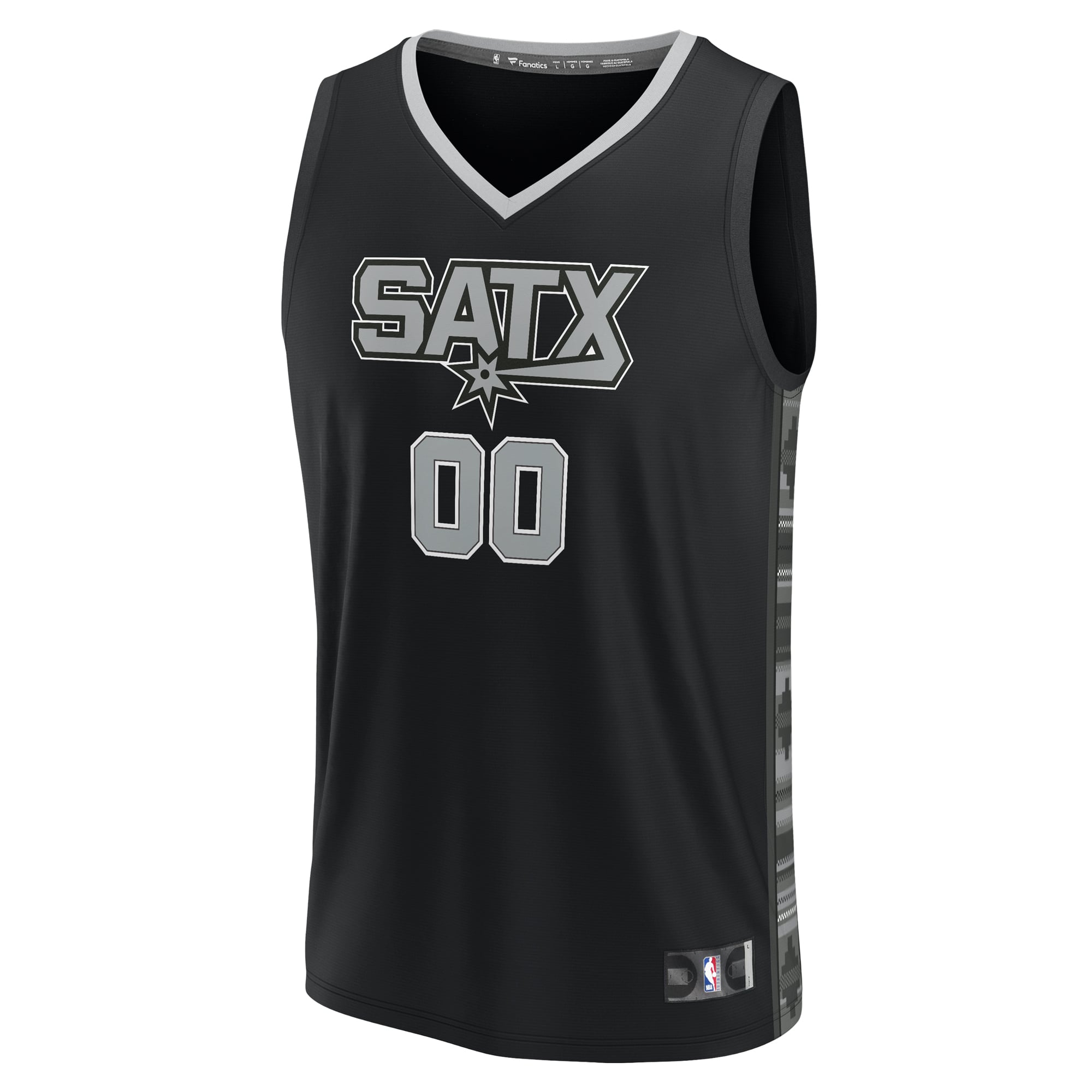 San Antonio Spurs Fast Break Custom Jersey - Black - Statement Edition - Image 3