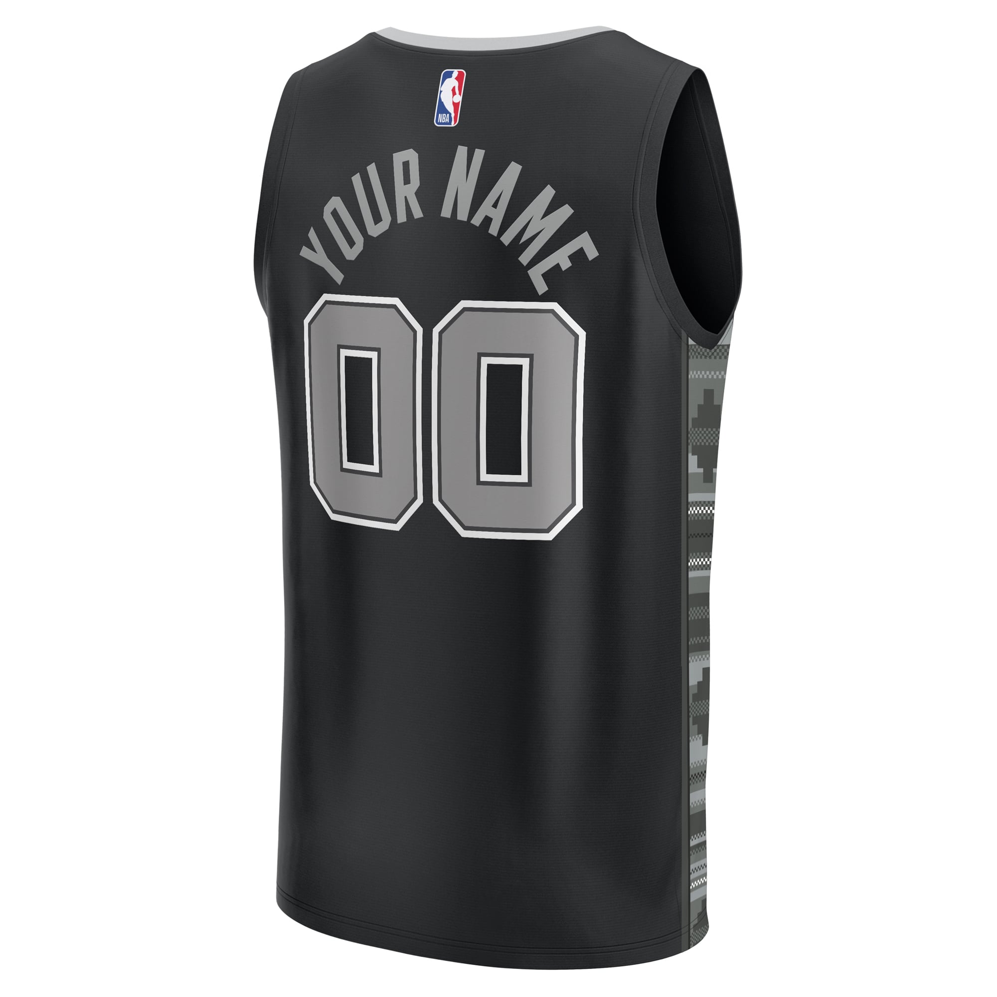 San Antonio Spurs Youth Fast Break Custom Jersey - Statement Edition - Black - Image 4