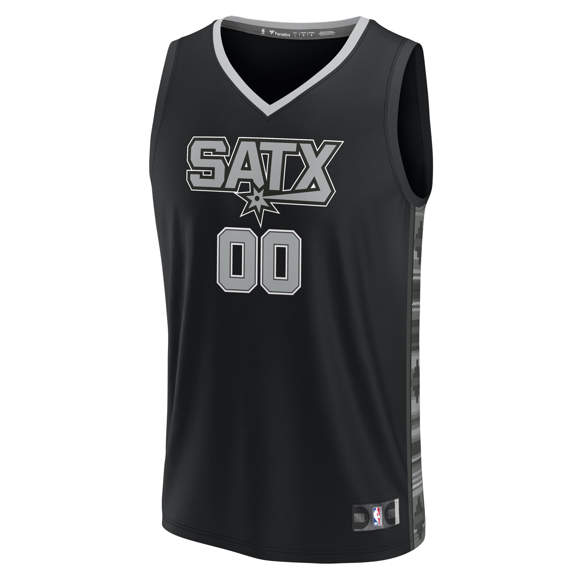 San Antonio Spurs Youth Fast Break Custom Jersey - Statement Edition - Black - Image 3