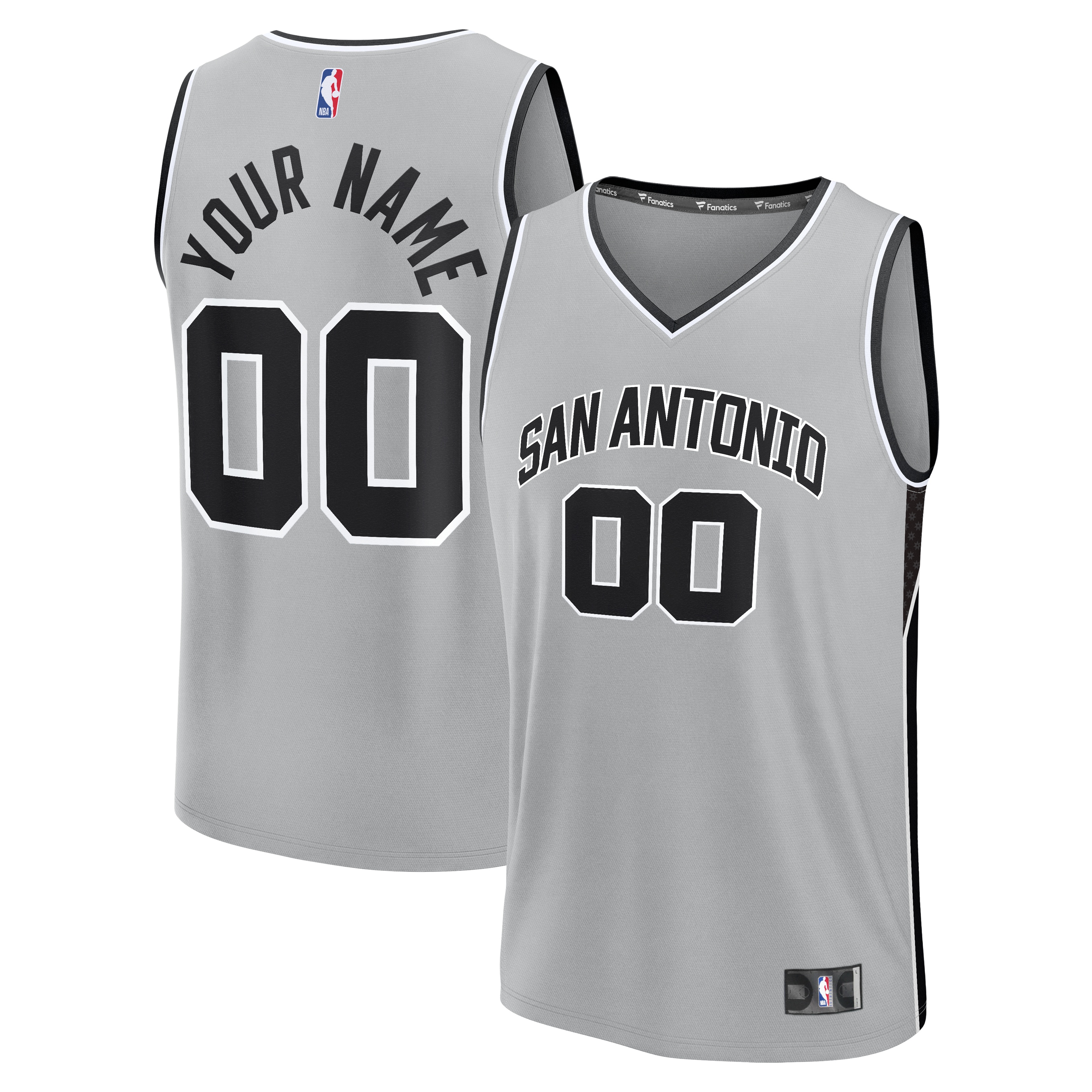 San Antonio Spurs Youth Fast Break Custom Jersey - Statement Edition - Silver - Image 2