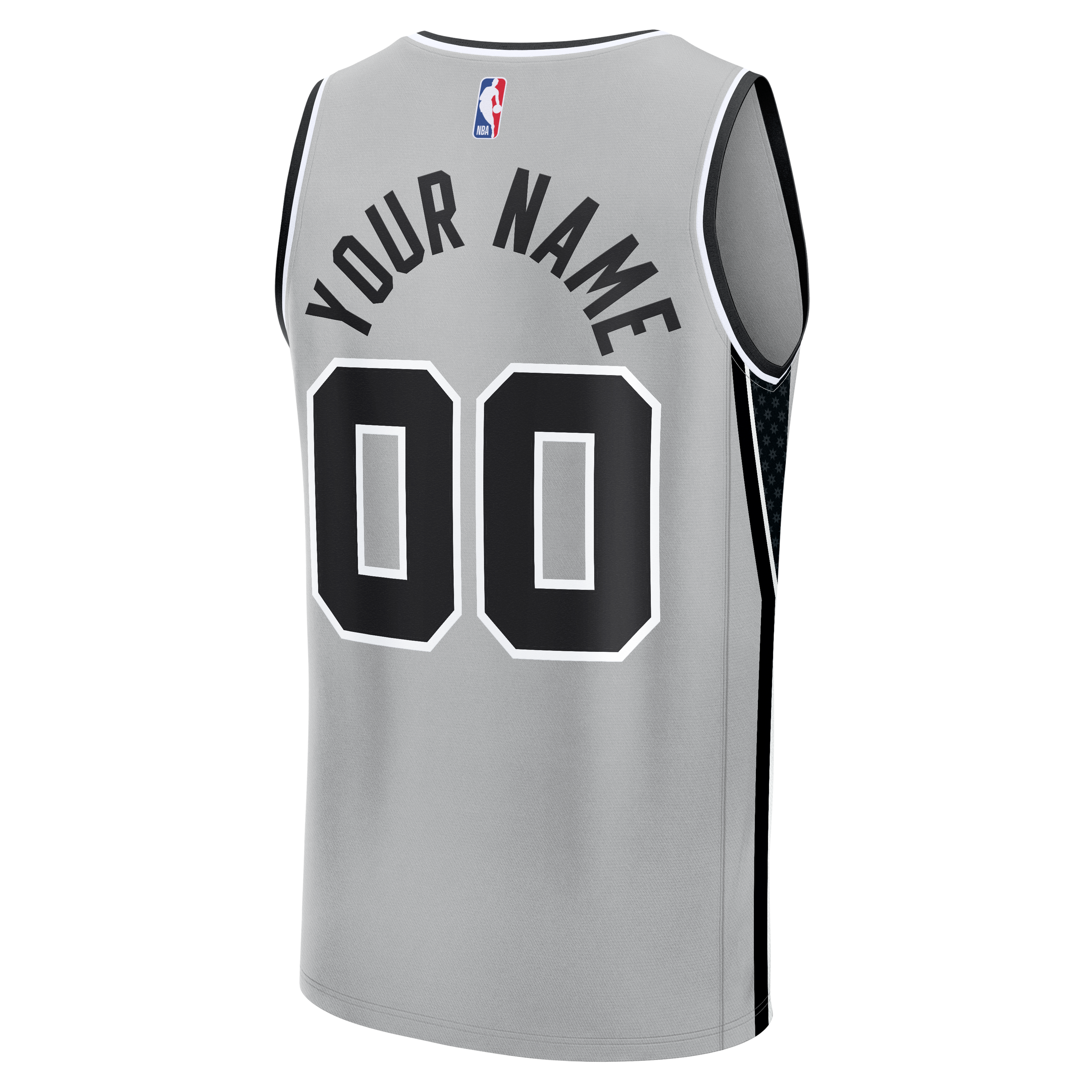 San Antonio Spurs Youth Fast Break Custom Jersey - Statement Edition - Silver - Image 4