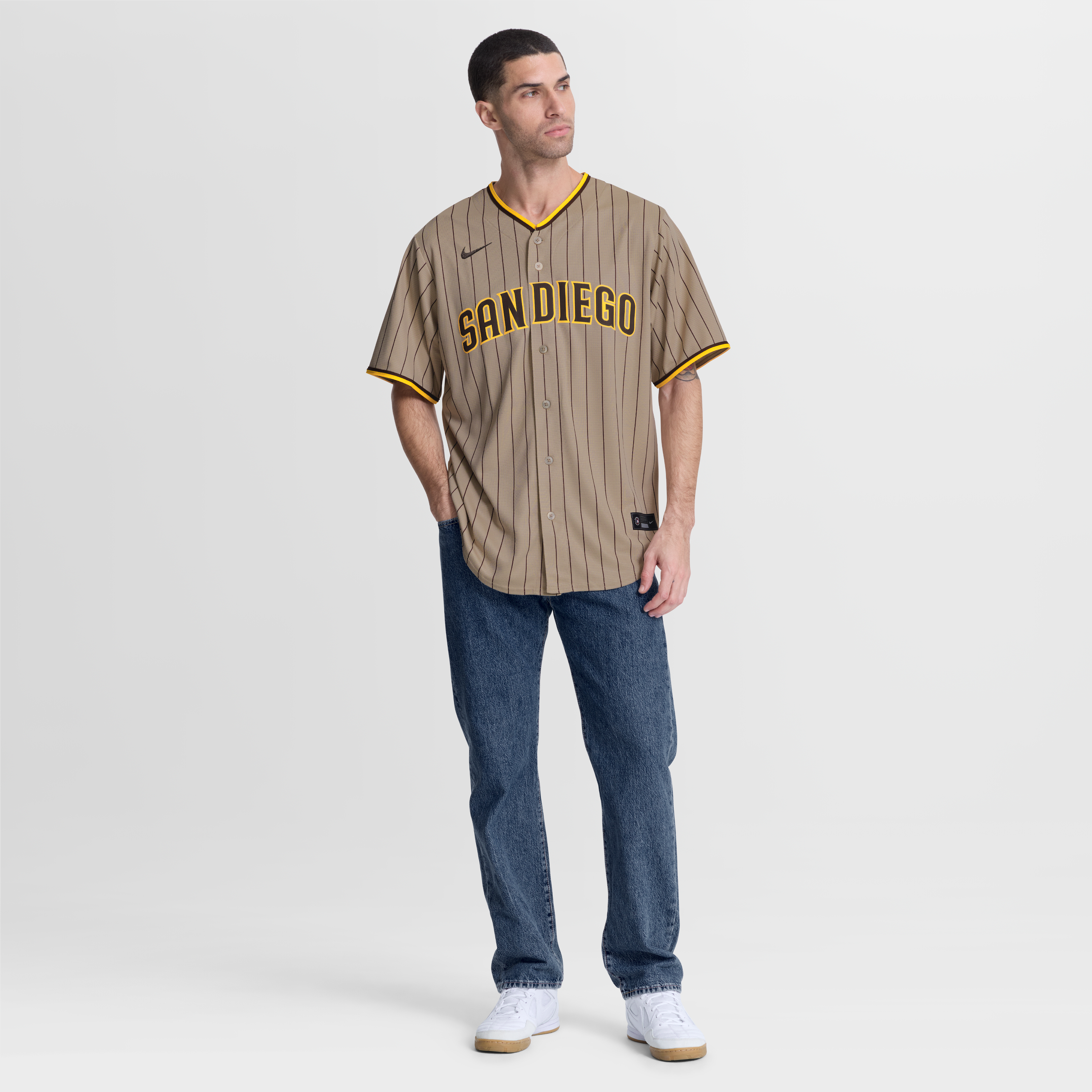 San Diego Padres Home Jersey - Khaki - Image 5