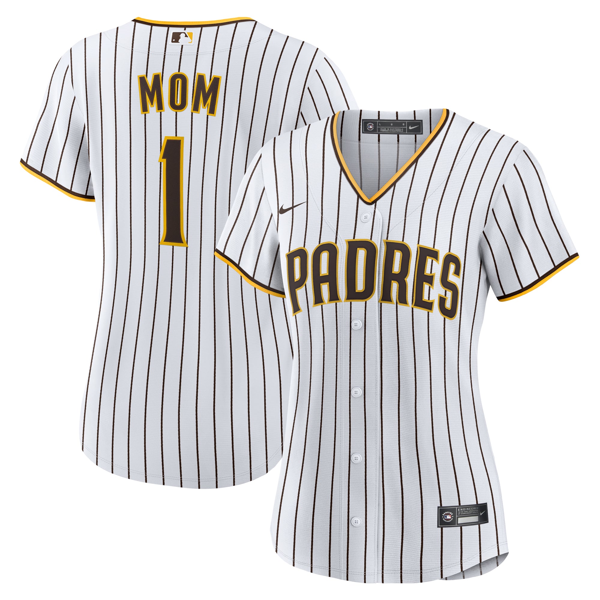 San Diego Padres Women's #1 Mom Home Jersey - White - Image 2