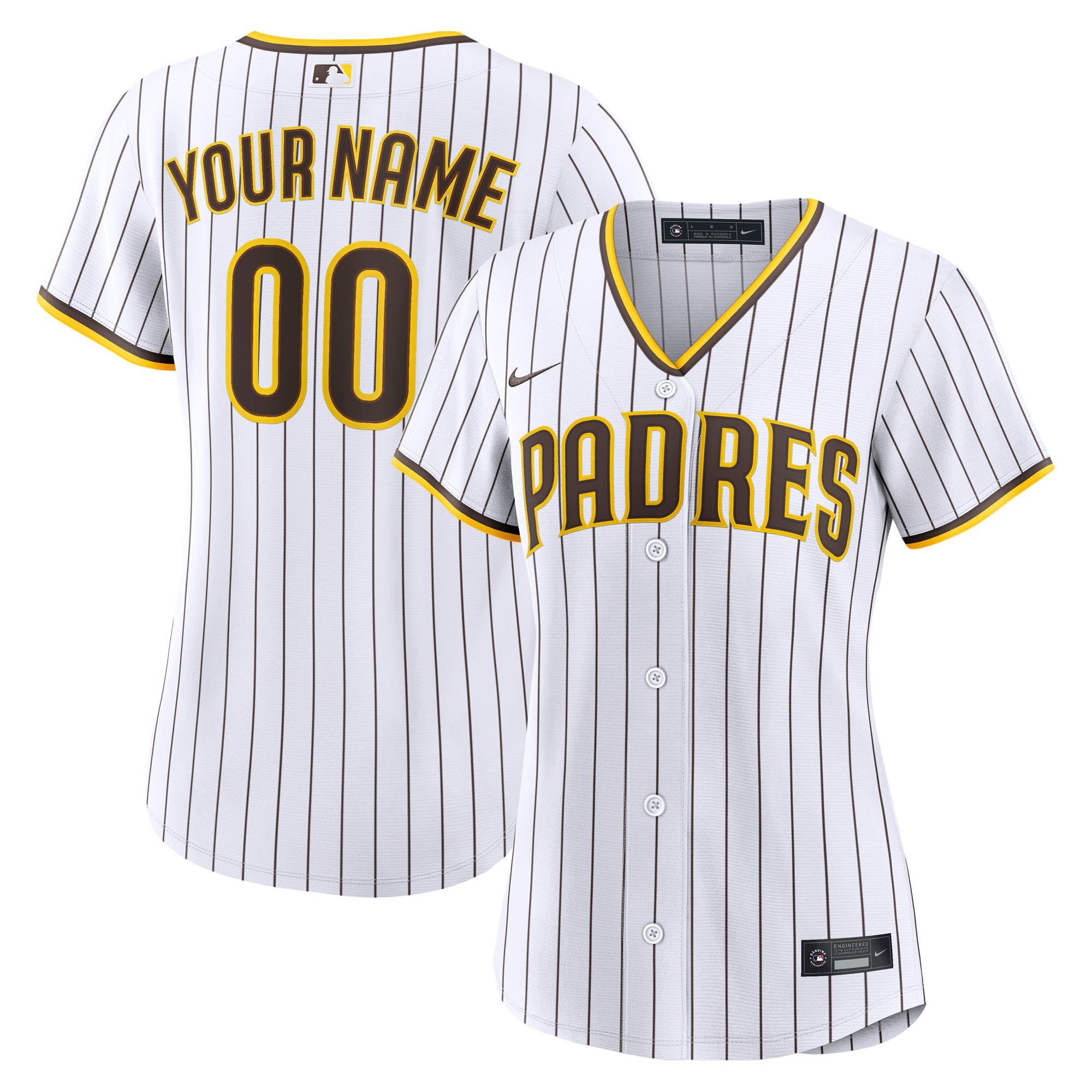 San Diego Padres Women's Home Custom Jersey - White