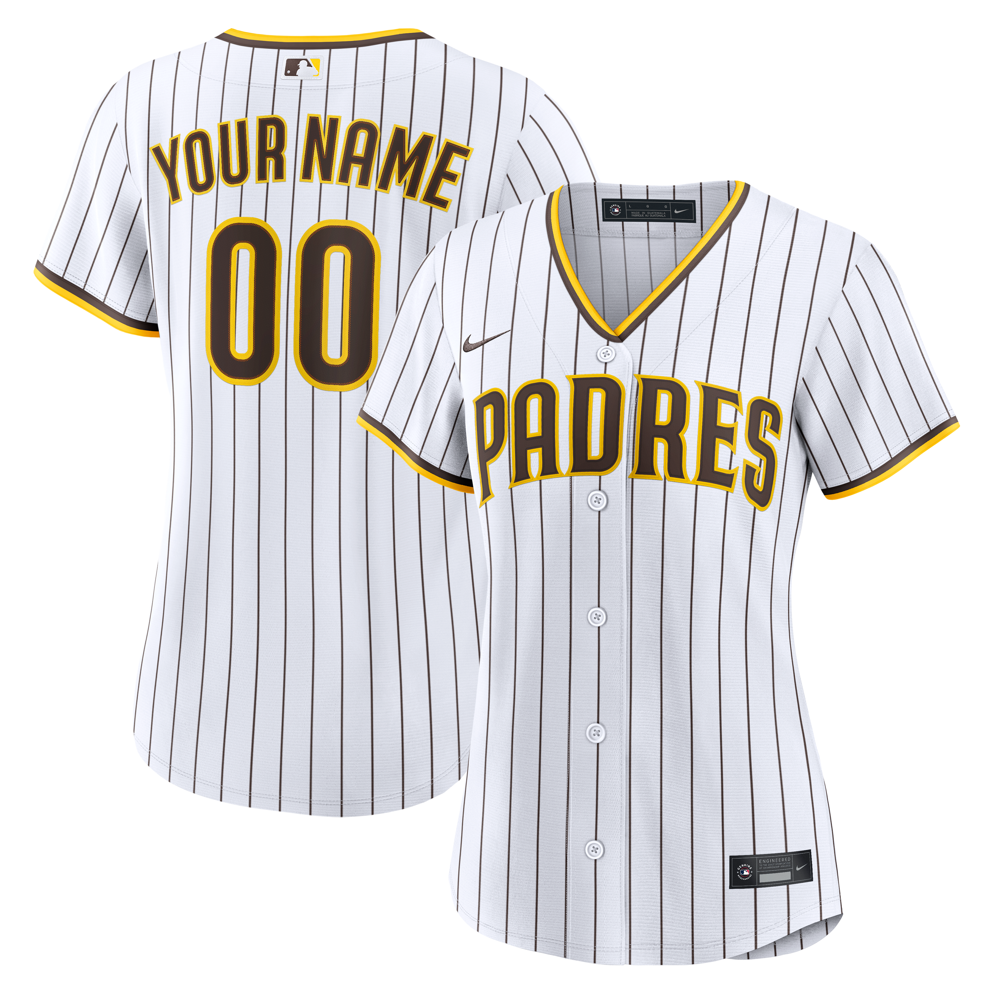 San Diego Padres Women's Home Custom Jersey - White - Image 2