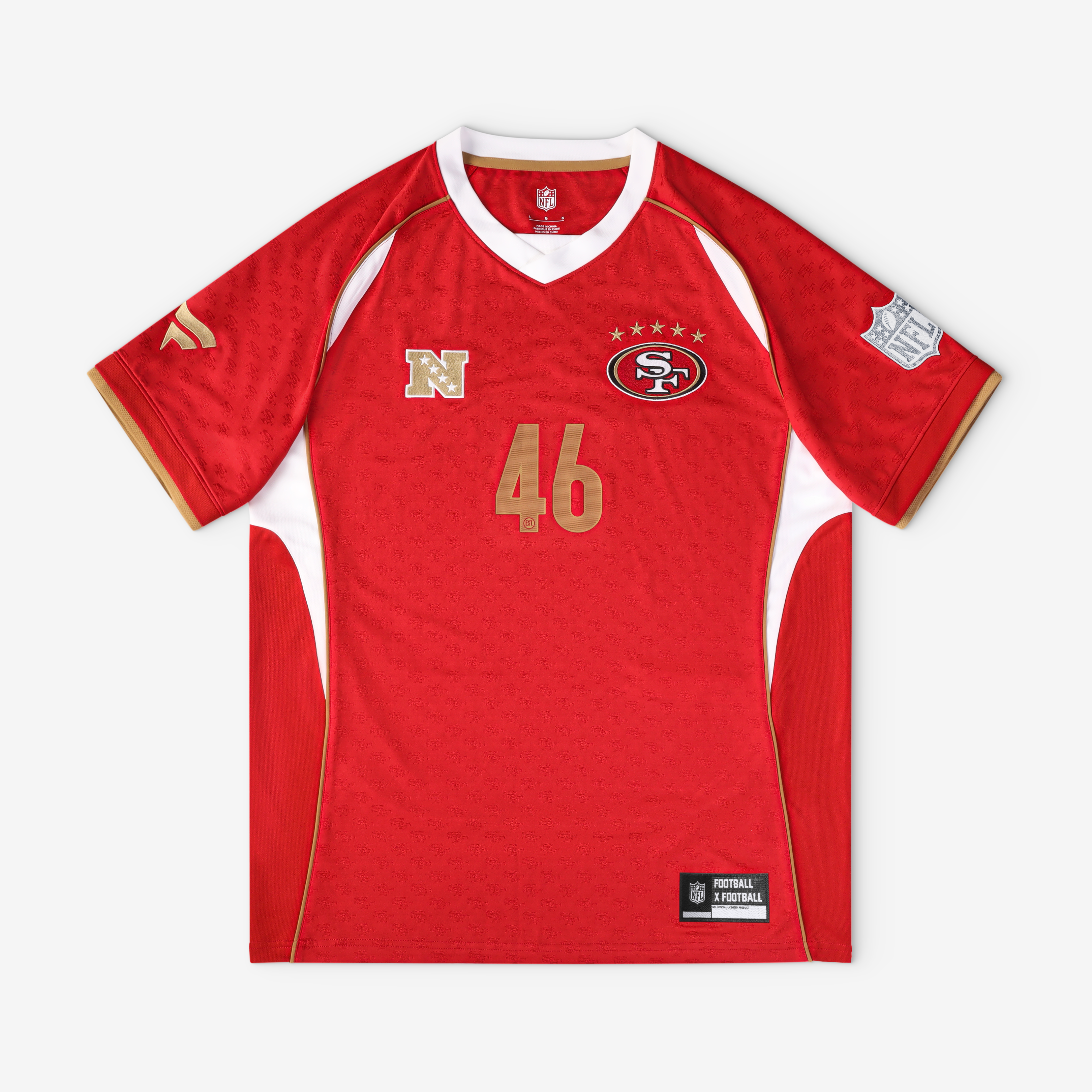 San Francisco 49ers Youth Football x Football V-Neck Fan Top - Scarlet - Image 2