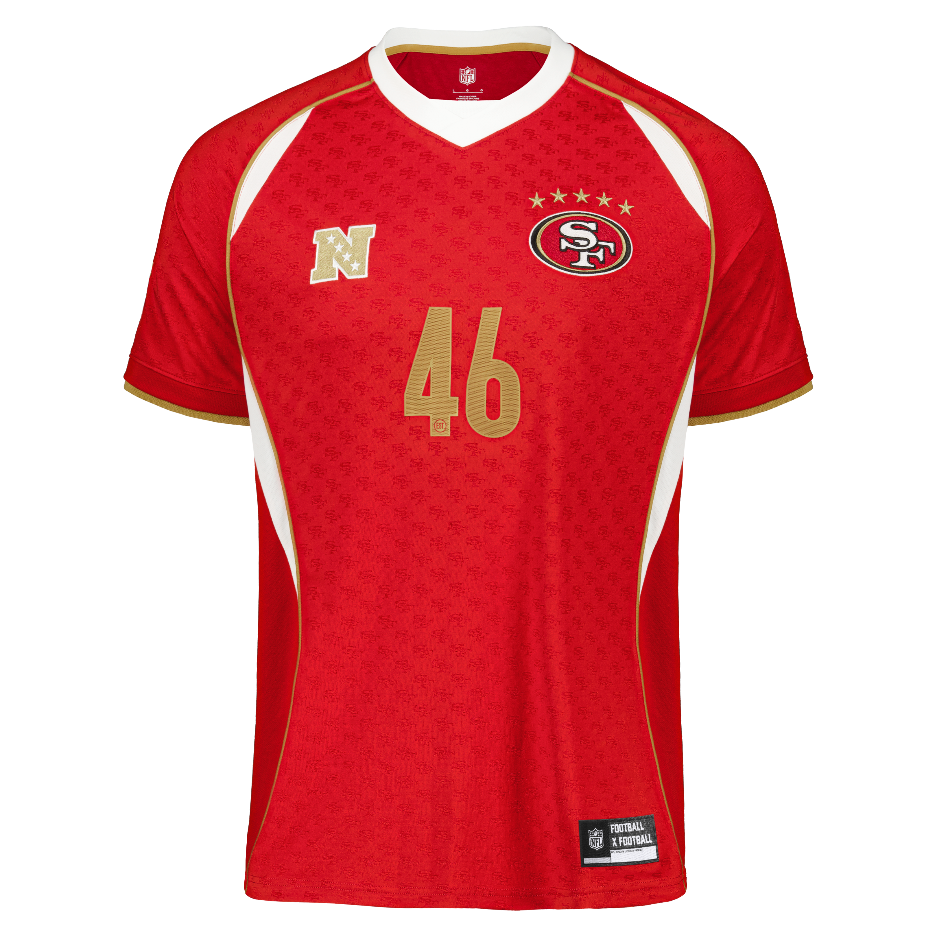 San Francisco 49ers Youth Football x Football V-Neck Fan Top - Scarlet - Image 12