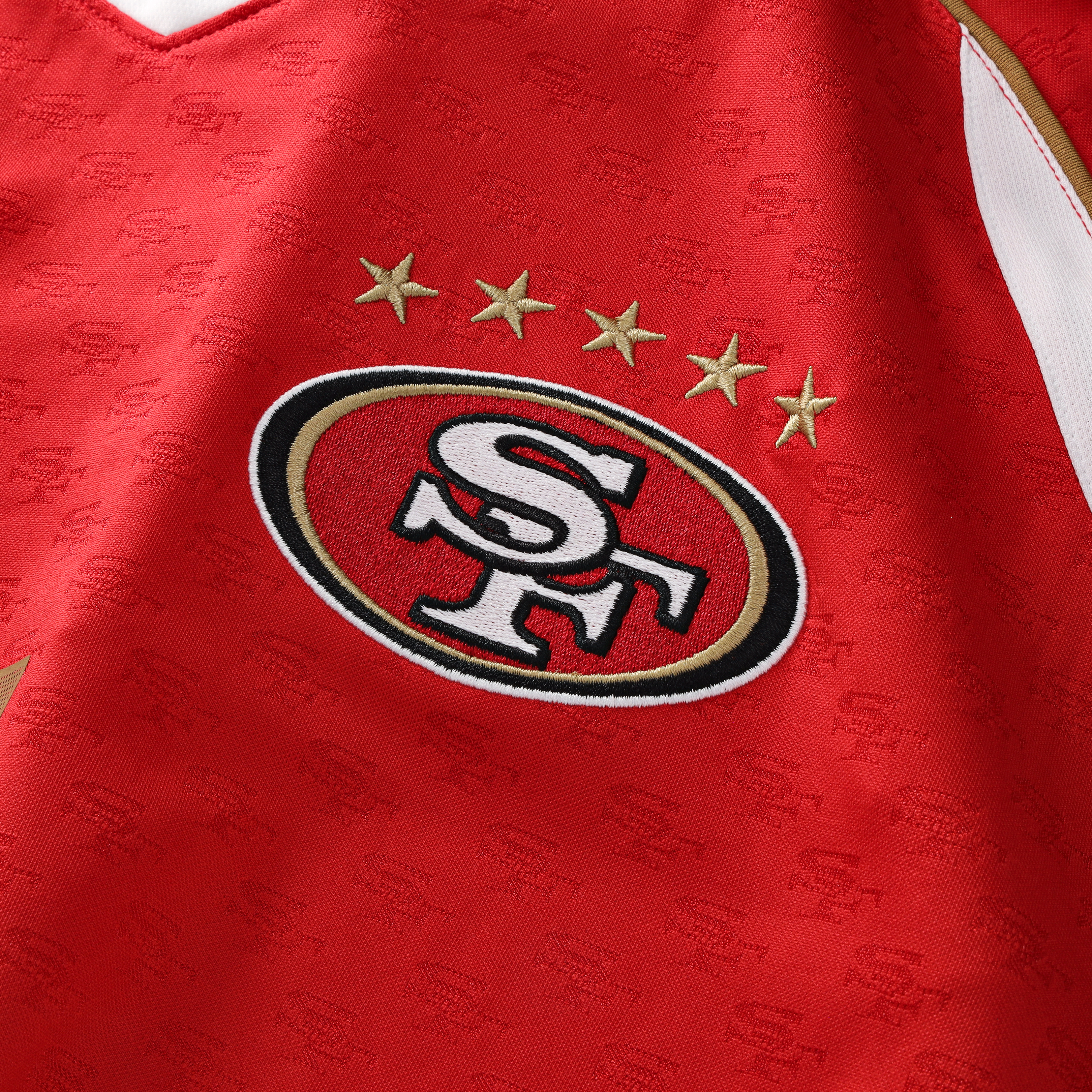 San Francisco 49ers Youth Football x Football V-Neck Fan Top - Scarlet - Image 5