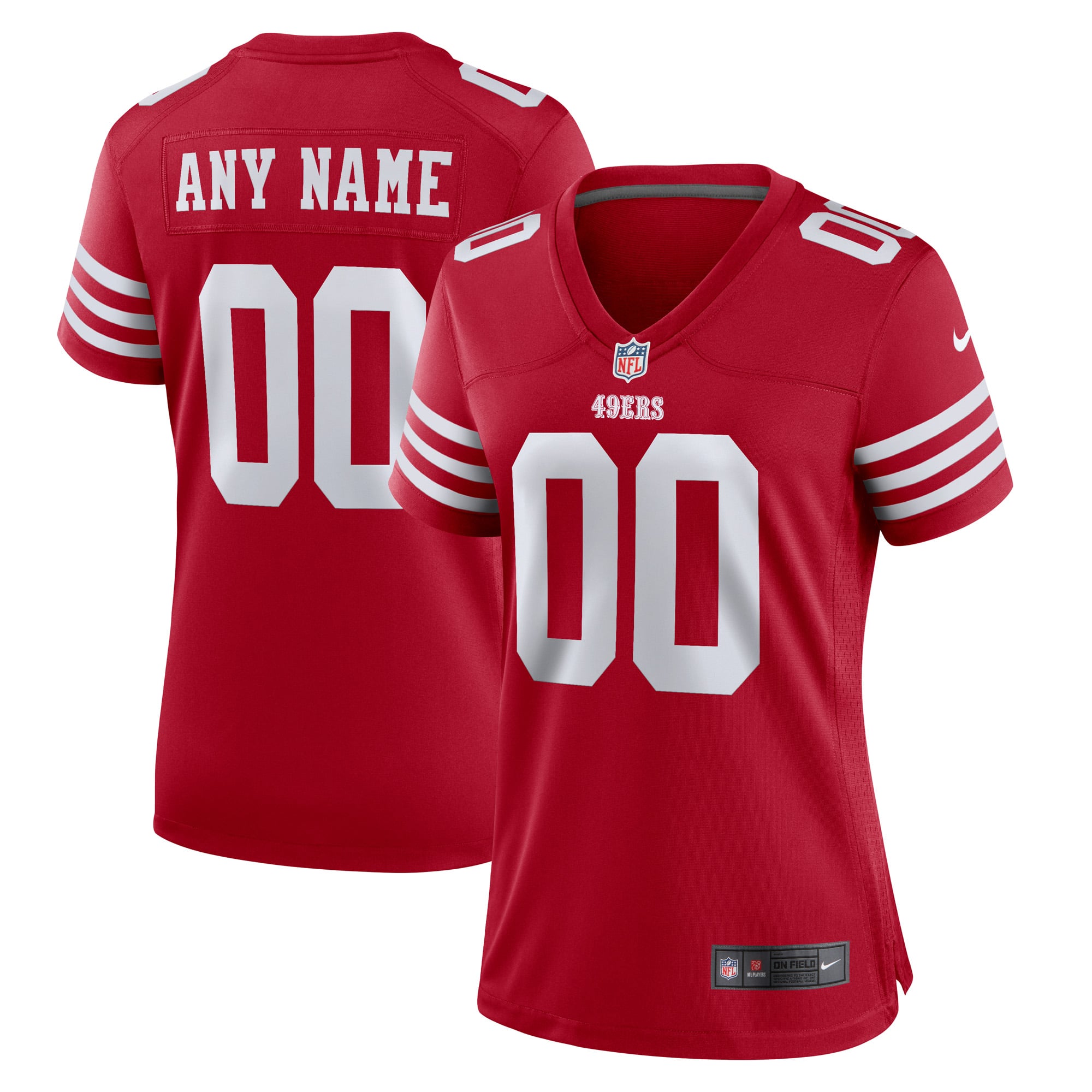 San Francisco 49ers Women's 80th Anniversary Custom Game Jersey - Red