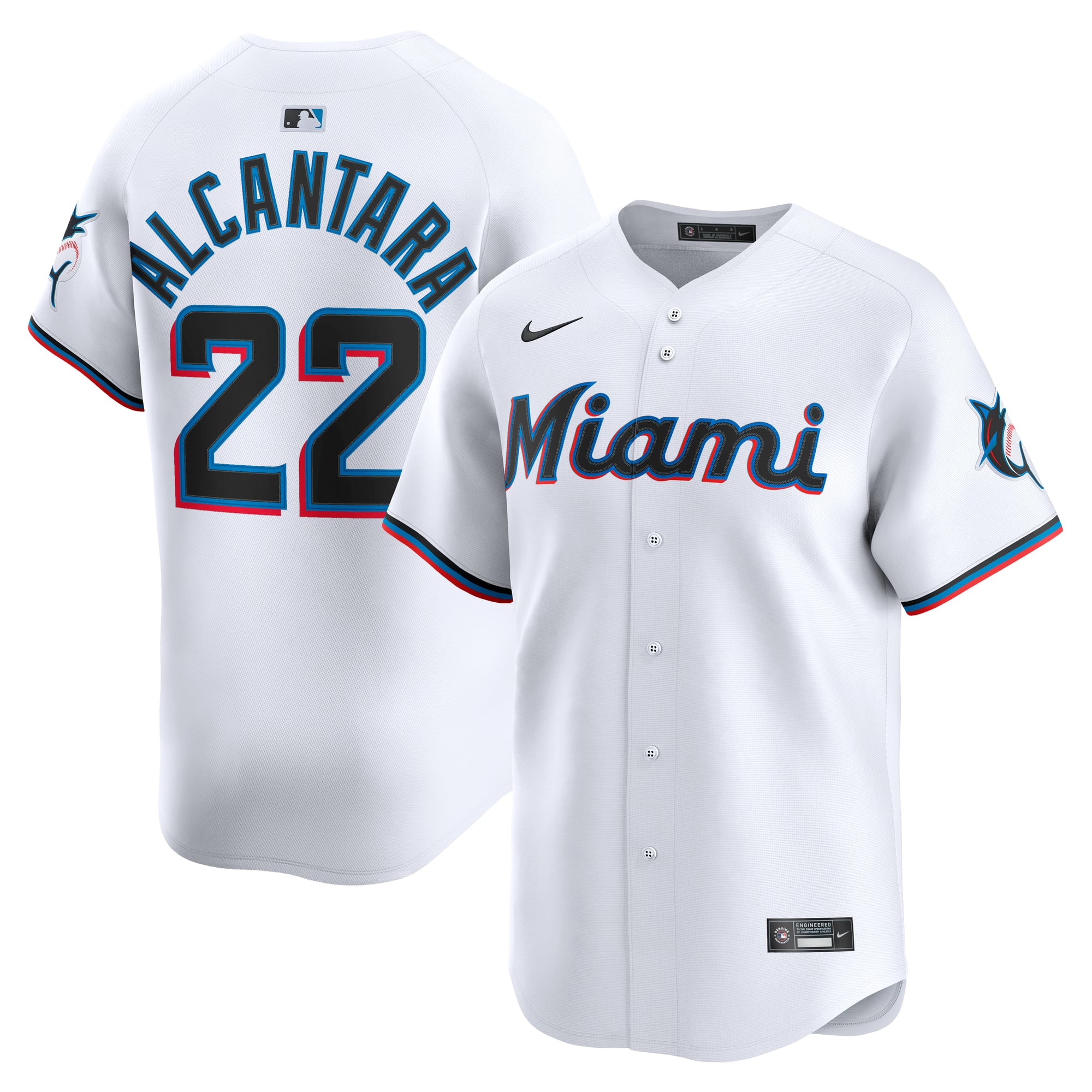 Sandy Alcantara Miami Marlins Home Limited Player Jersey - White - Image 2