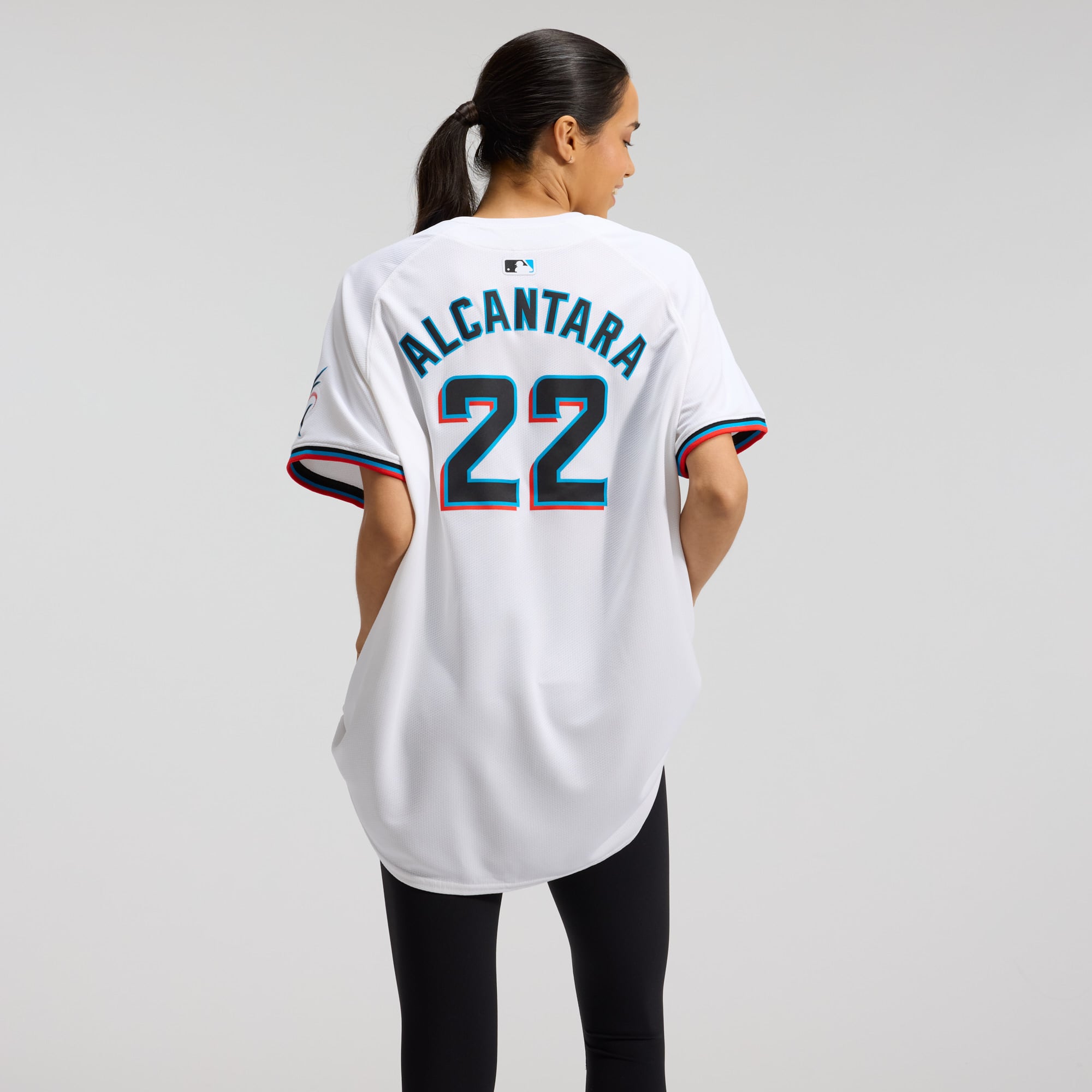 Sandy Alcantara Miami Marlins Women's Home Limited Player Jersey – White - Image 4