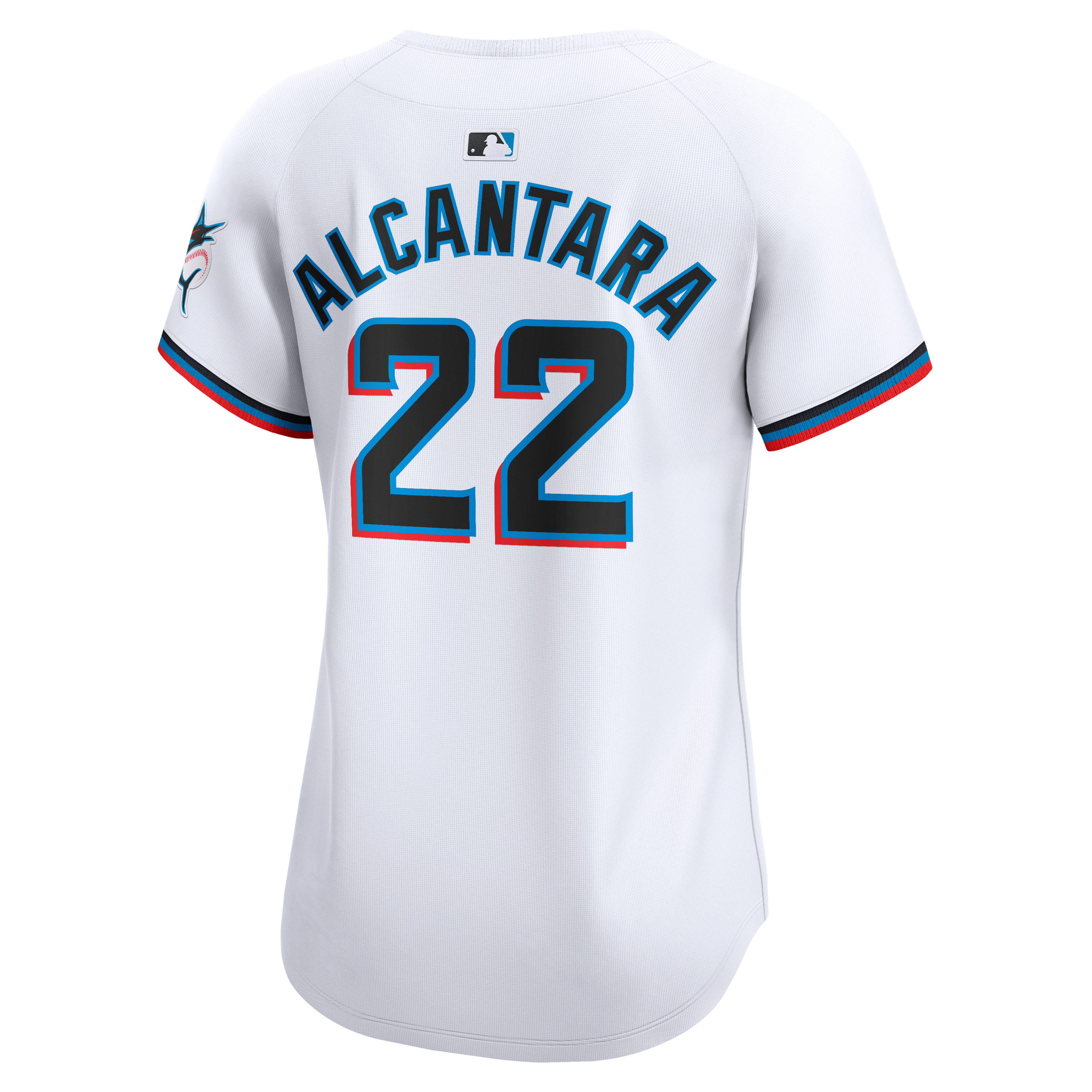 Sandy Alcantara Miami Marlins Women's Home Limited Player Jersey – White - Image 8