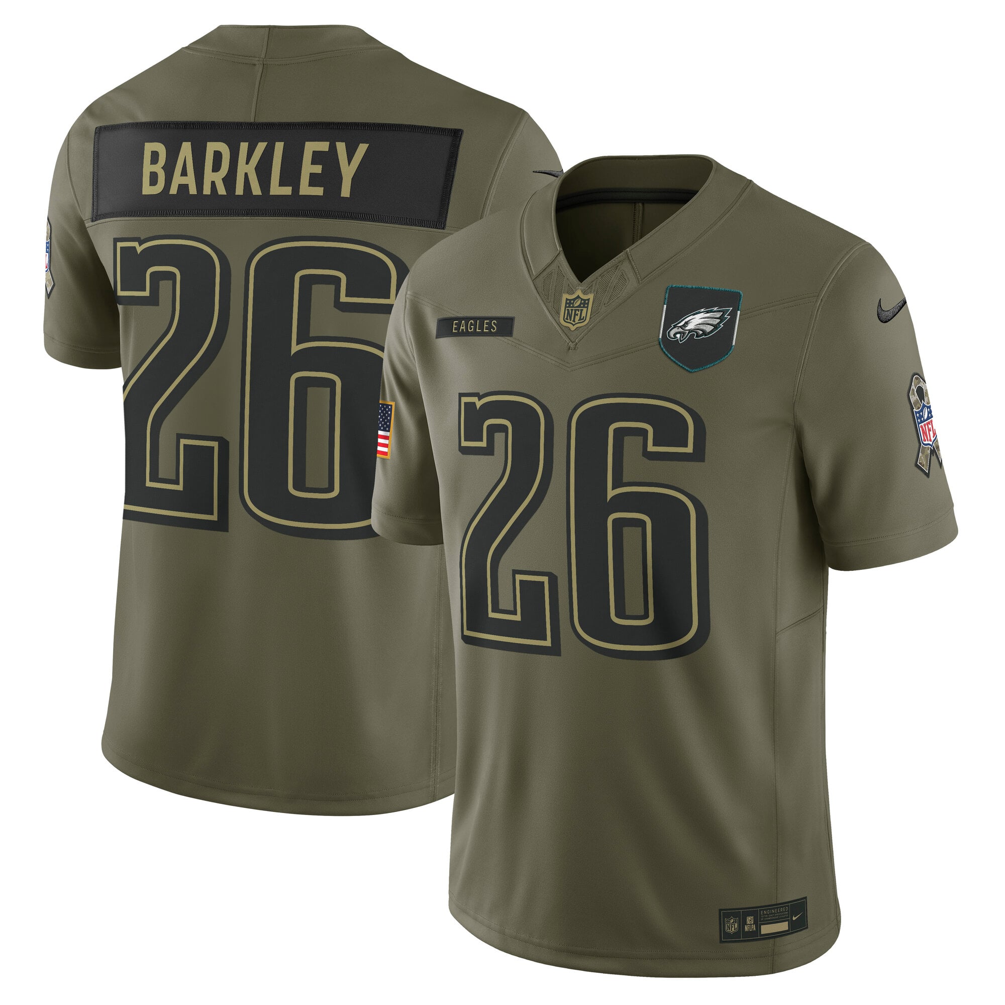 Saquon Barkley Philadelphia Eagles 2025 Salute to Service Limited Jersey - Olive - Image 2