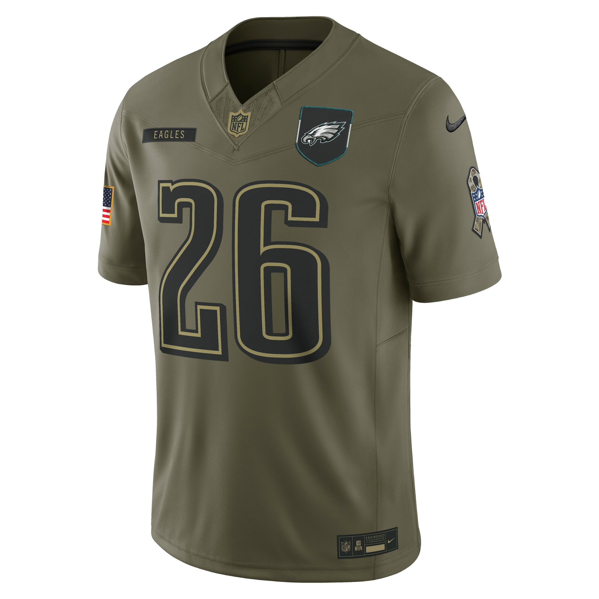 Saquon Barkley Philadelphia Eagles 2025 Salute to Service Limited Jersey - Olive - Image 3