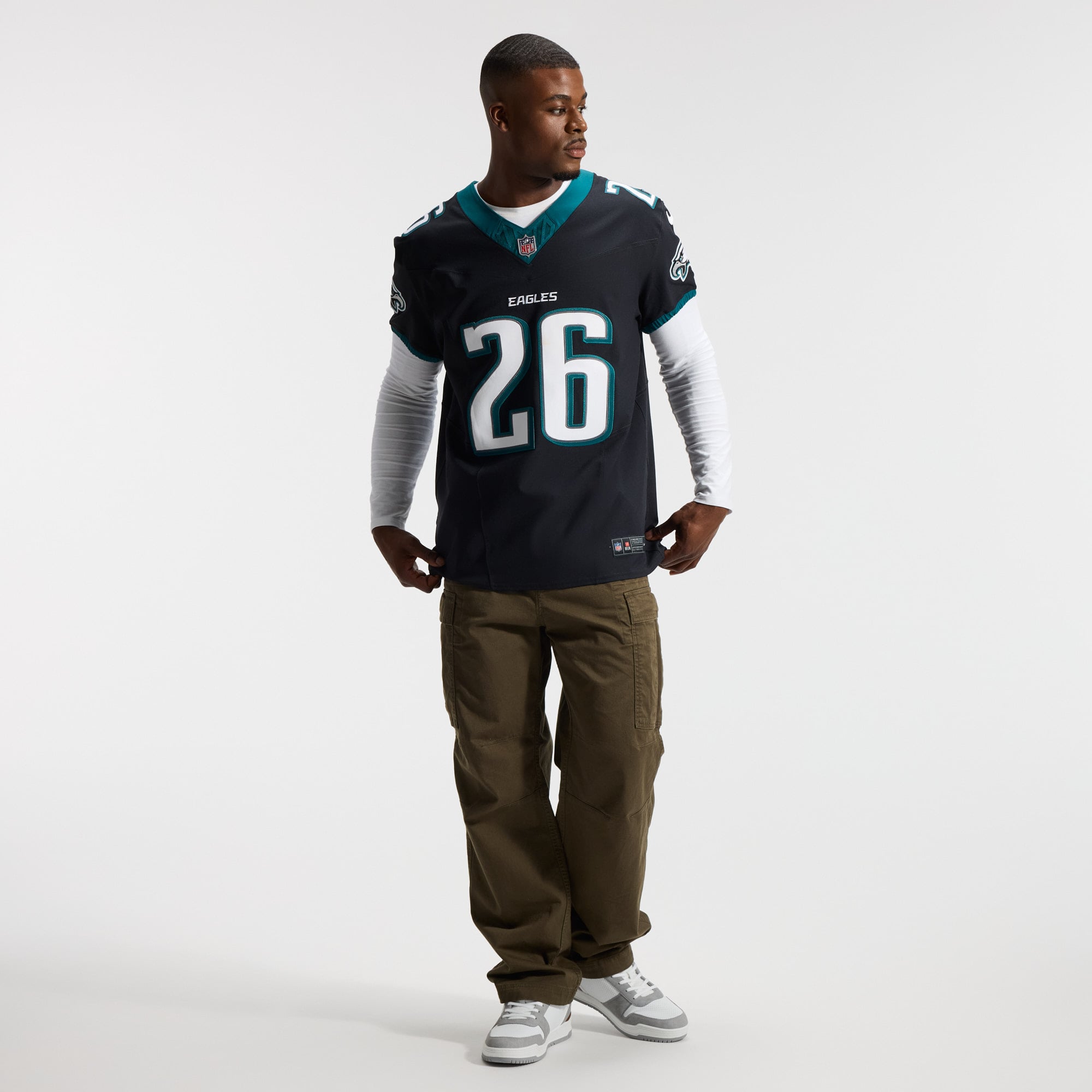 Saquon Barkley Philadelphia Eagles Alternate Vapor F.U.S.E. Elite Jersey - Black - Image 6