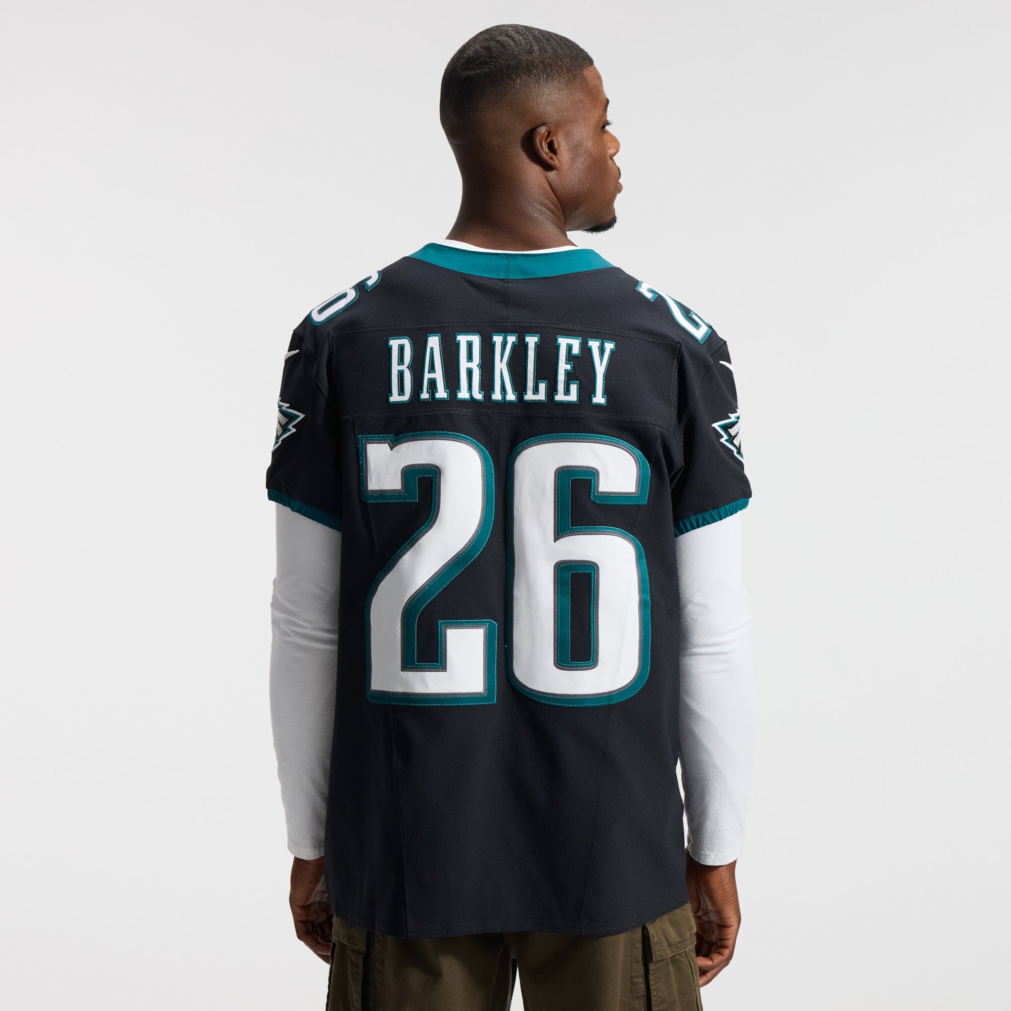 Saquon Barkley Philadelphia Eagles Alternate Vapor F.U.S.E. Elite Jersey - Black - Image 5