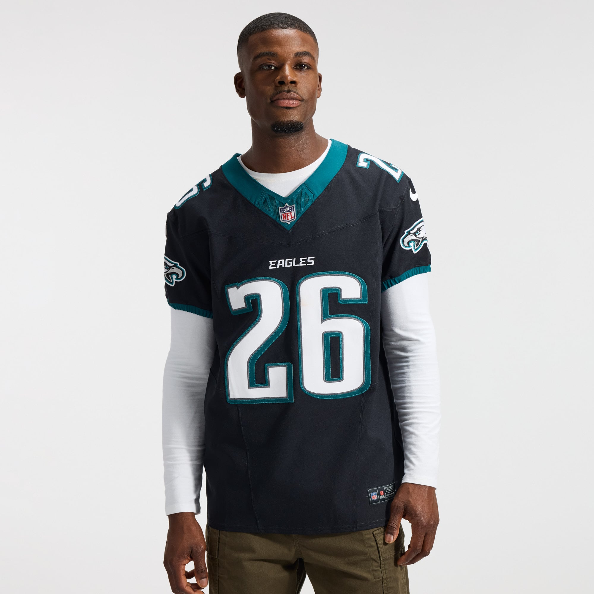 Saquon Barkley Philadelphia Eagles Alternate Vapor F.U.S.E. Elite Jersey - Black - Image 4