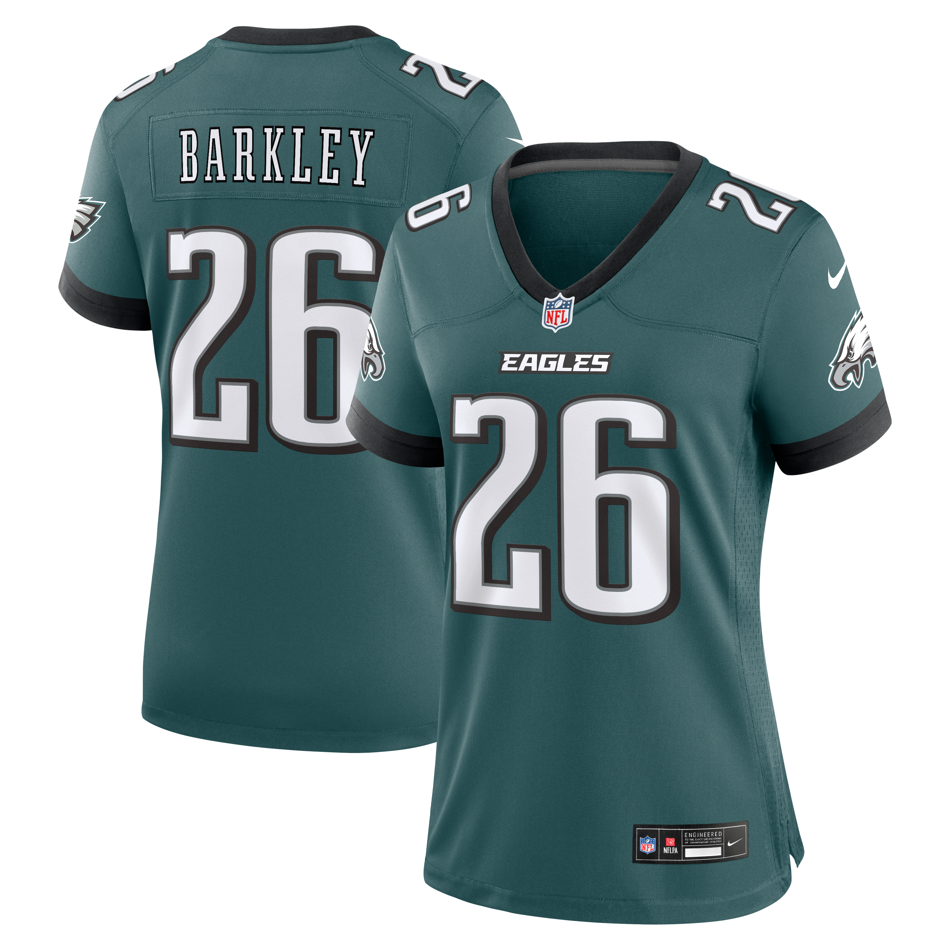 Saquon Barkley Philadelphia Eagles Women's Alternate Game Jersey - Black - Midnight Green - Image 2