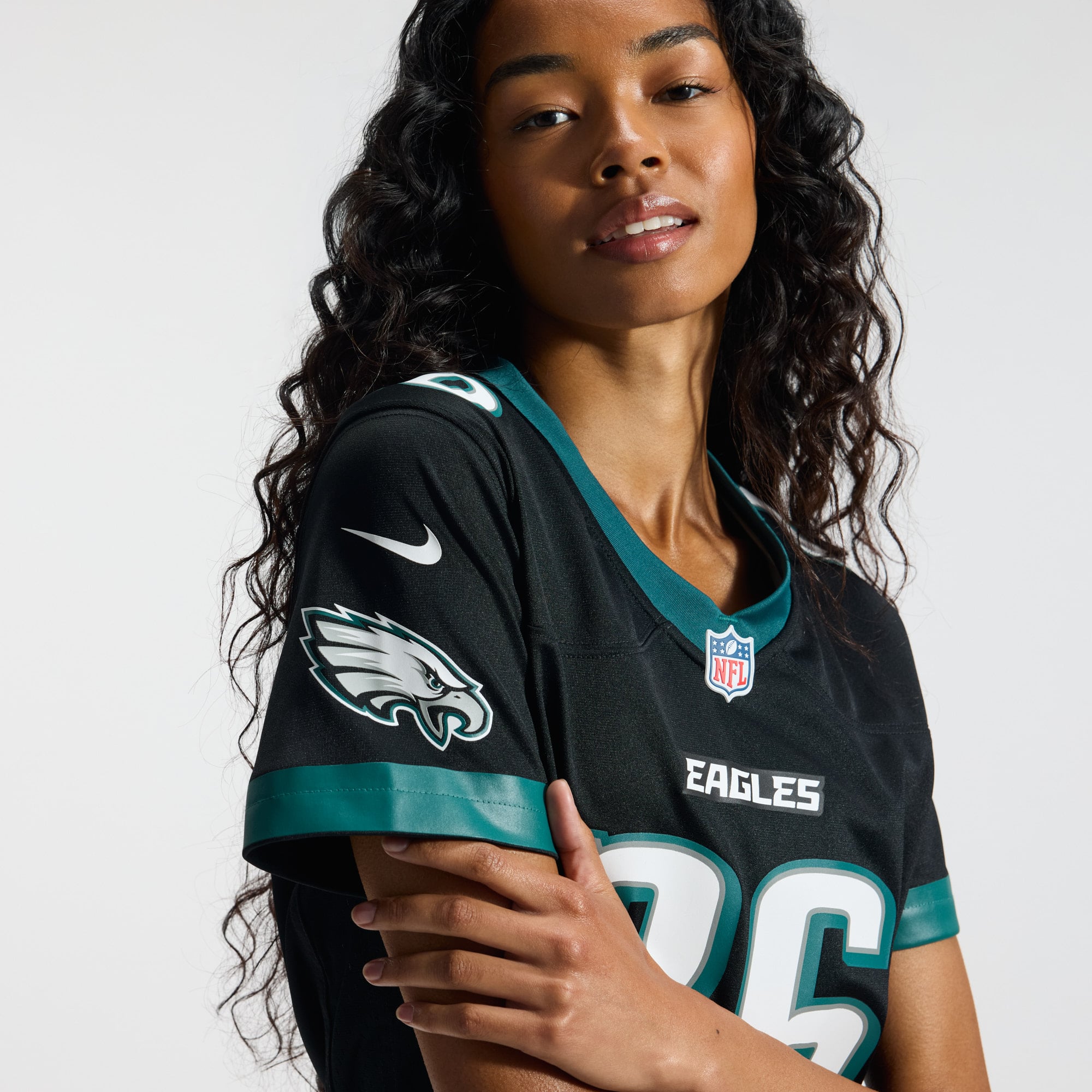 Saquon Barkley Philadelphia Eagles Women's Game Jersey - White - Black - Image 12
