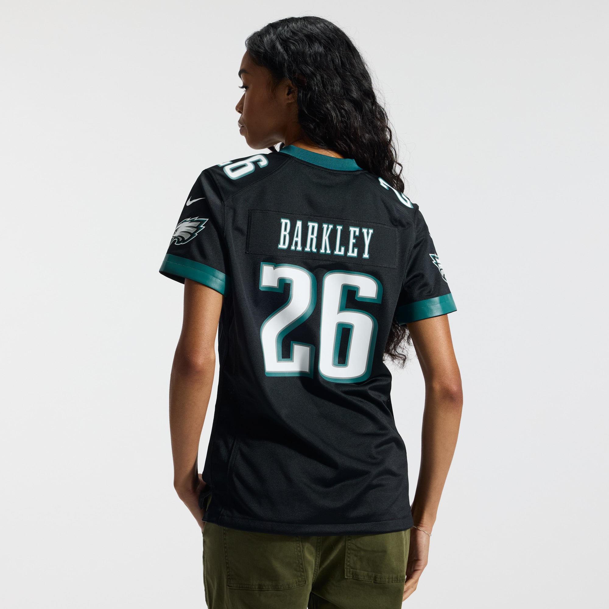 Saquon Barkley Philadelphia Eagles Women's Game Jersey - White - Black - Image 5