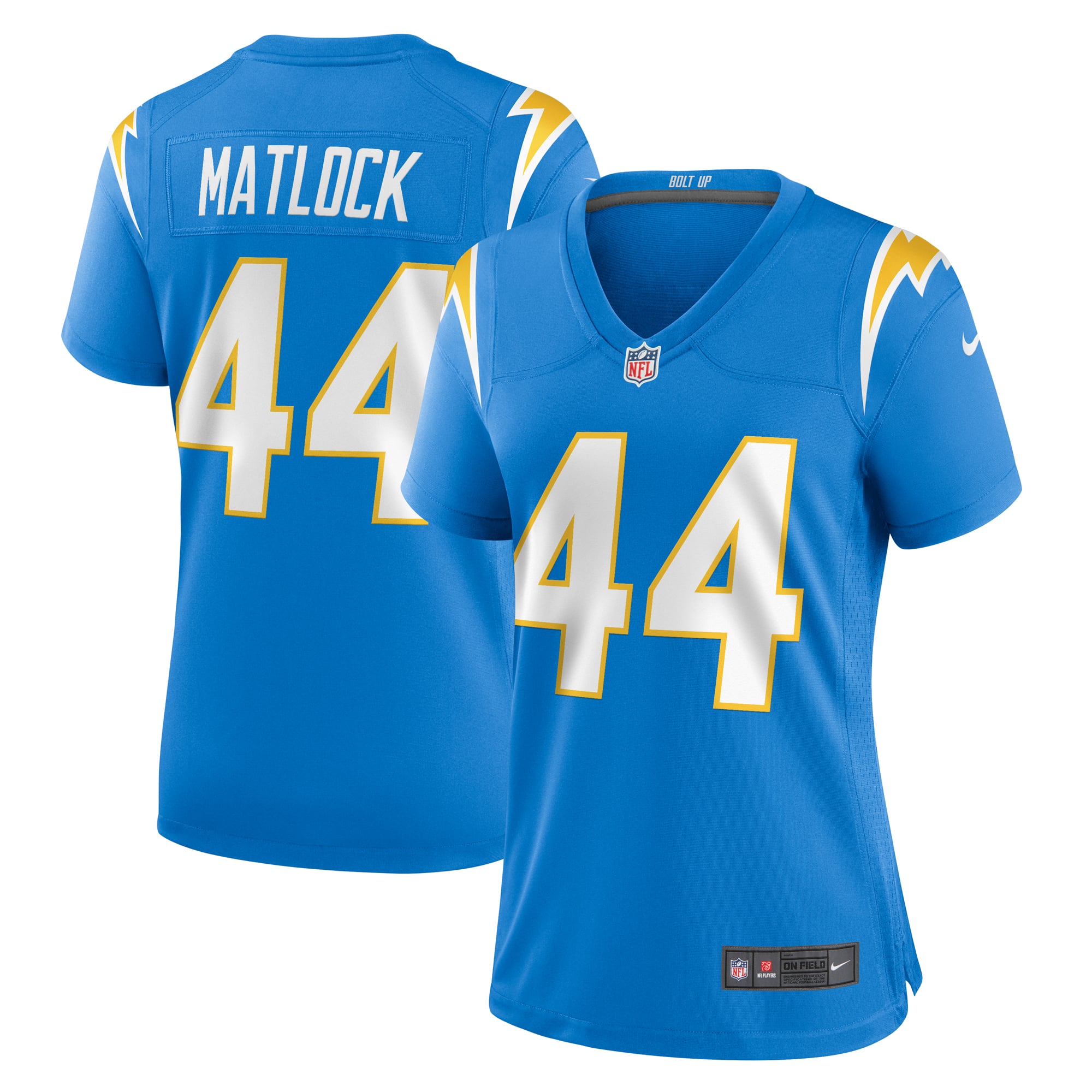 Scott Matlock Los Angeles Chargers Women's Game Jersey - Powder Blue - Image 2