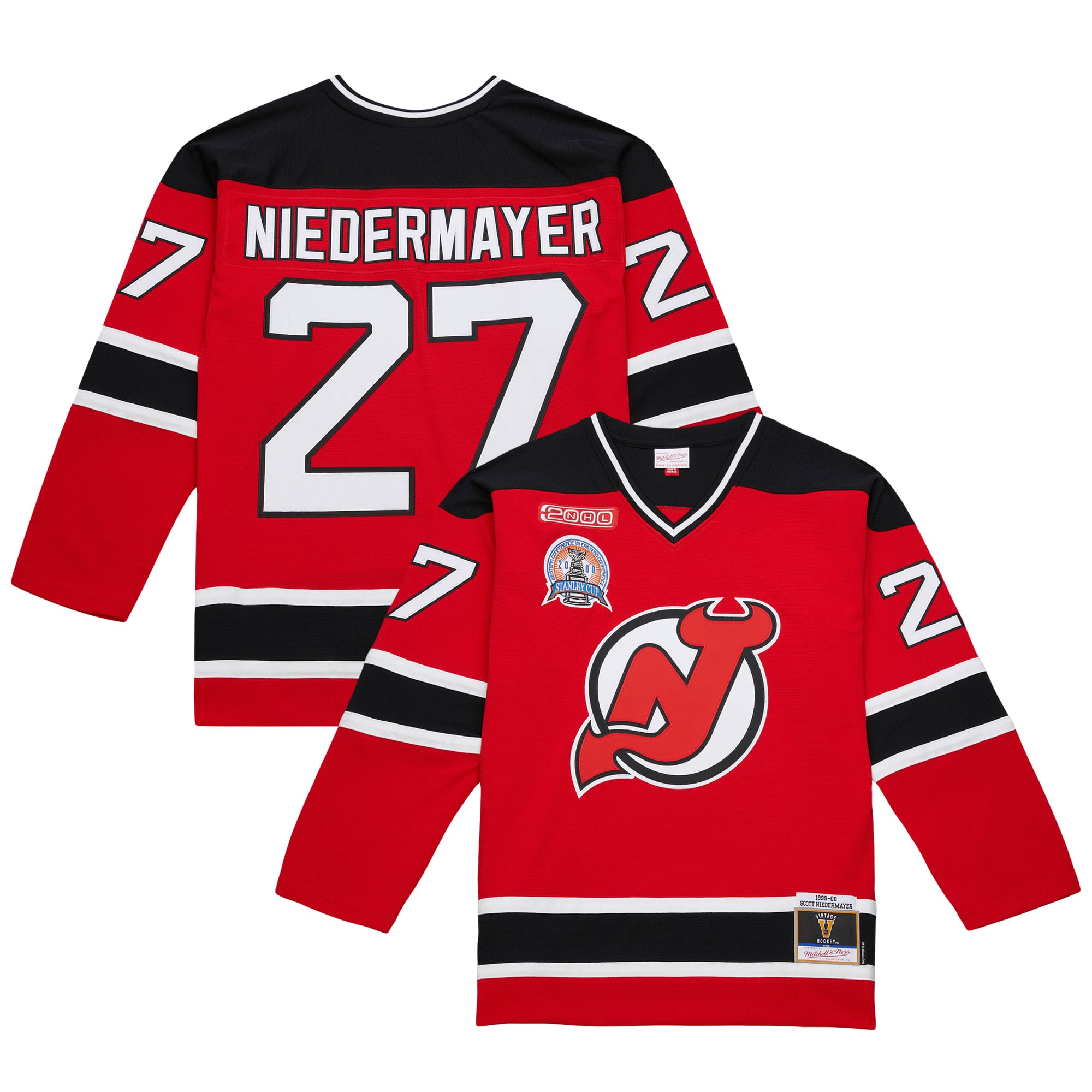 Scott Niedermayer New Jersey Devils Big & Tall 1999/00 Blue Line 2.0 Jersey - Red - Image 2
