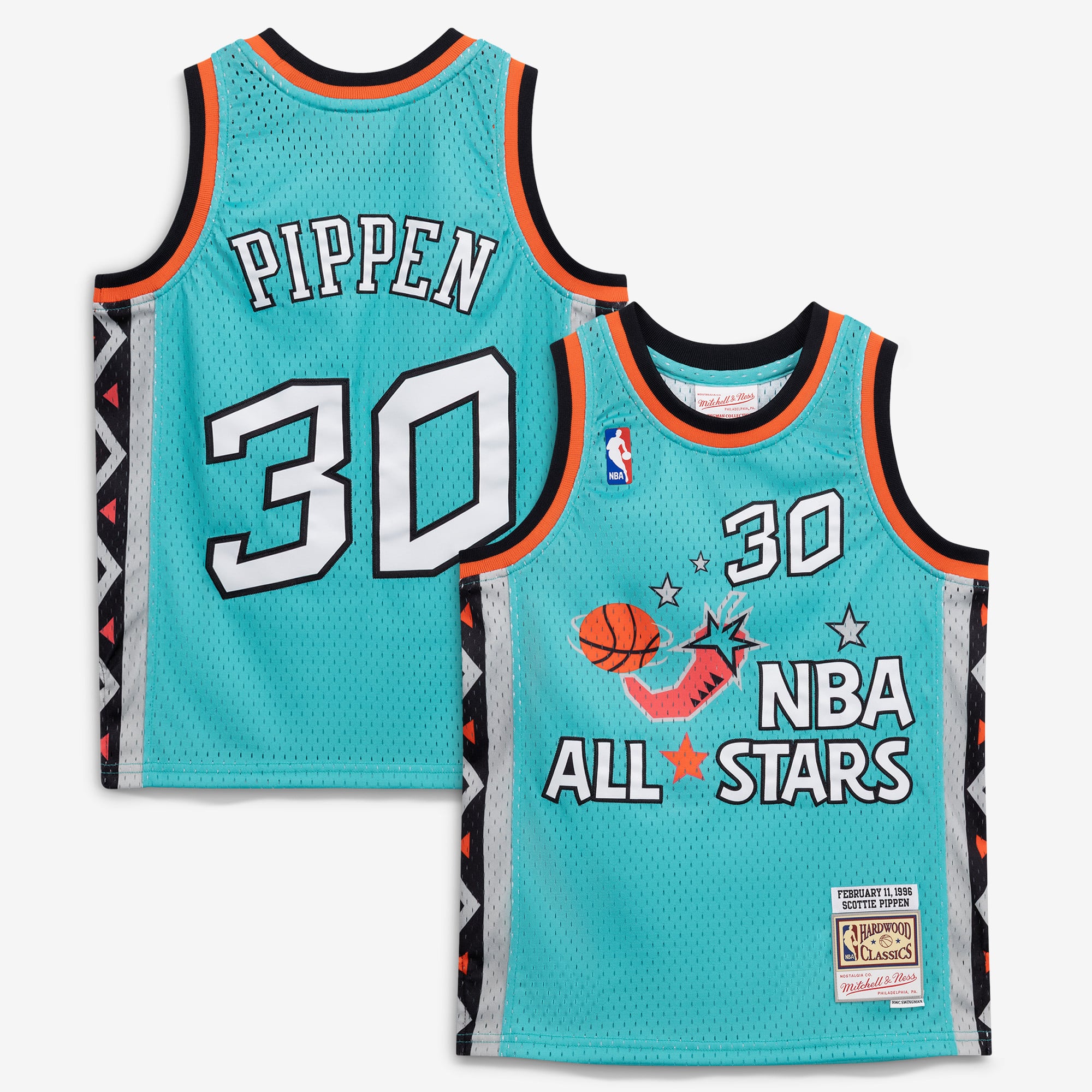 Scottie Pippen 1996 All-Star Game Youth Hardwood Classics Swingman Jersey - Teal - Image 2