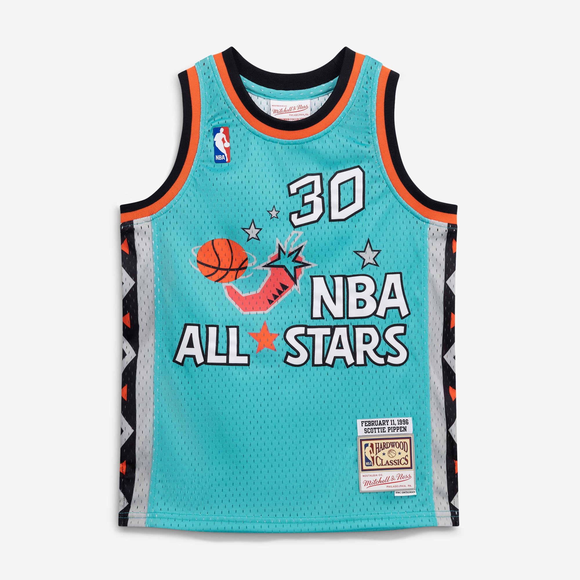 Scottie Pippen 1996 All-Star Game Youth Hardwood Classics Swingman Jersey - Teal - Image 3