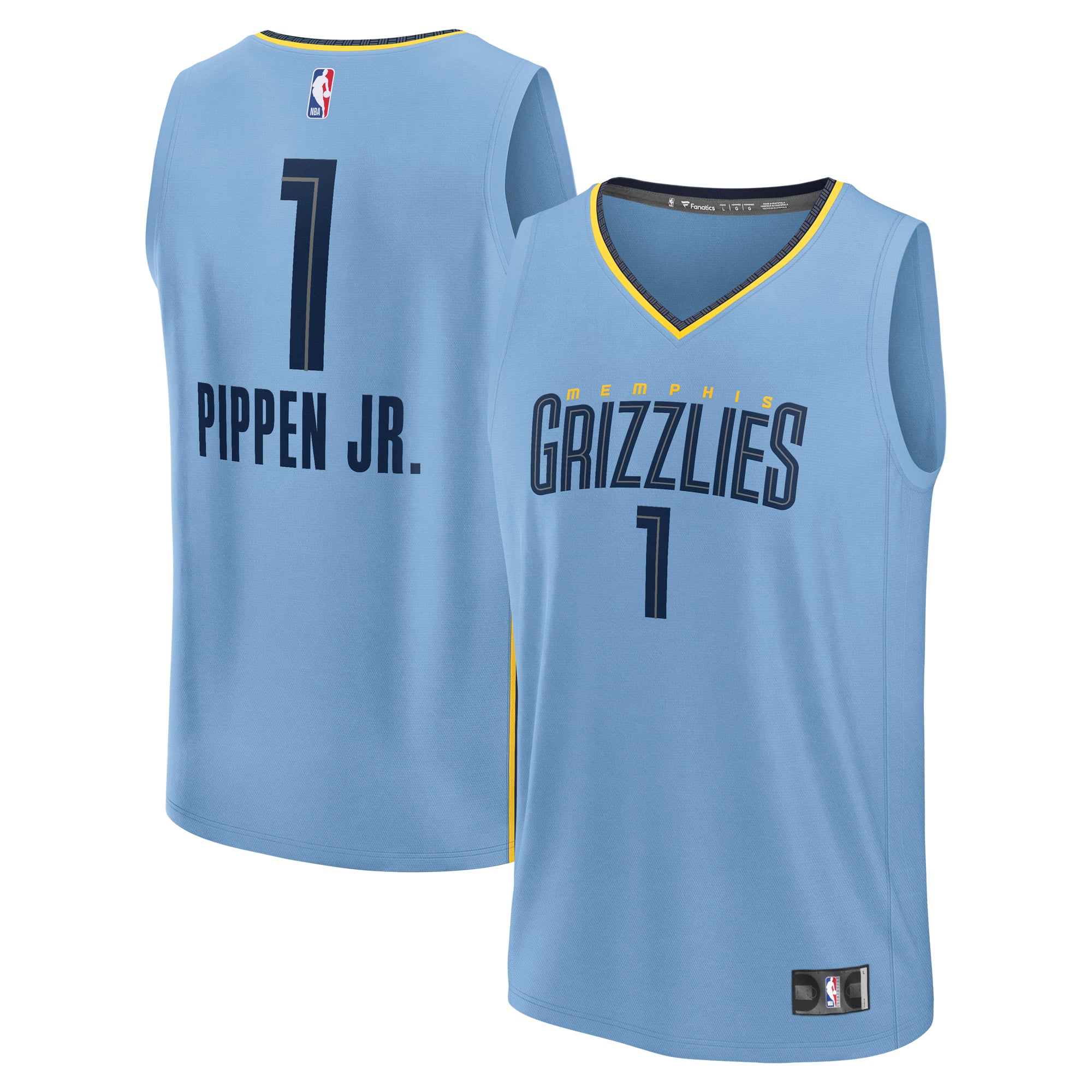 Scotty Pippen Jr. Memphis Grizzlies Fast Break Player Jersey - Statement Edition - Light Blue - Image 2