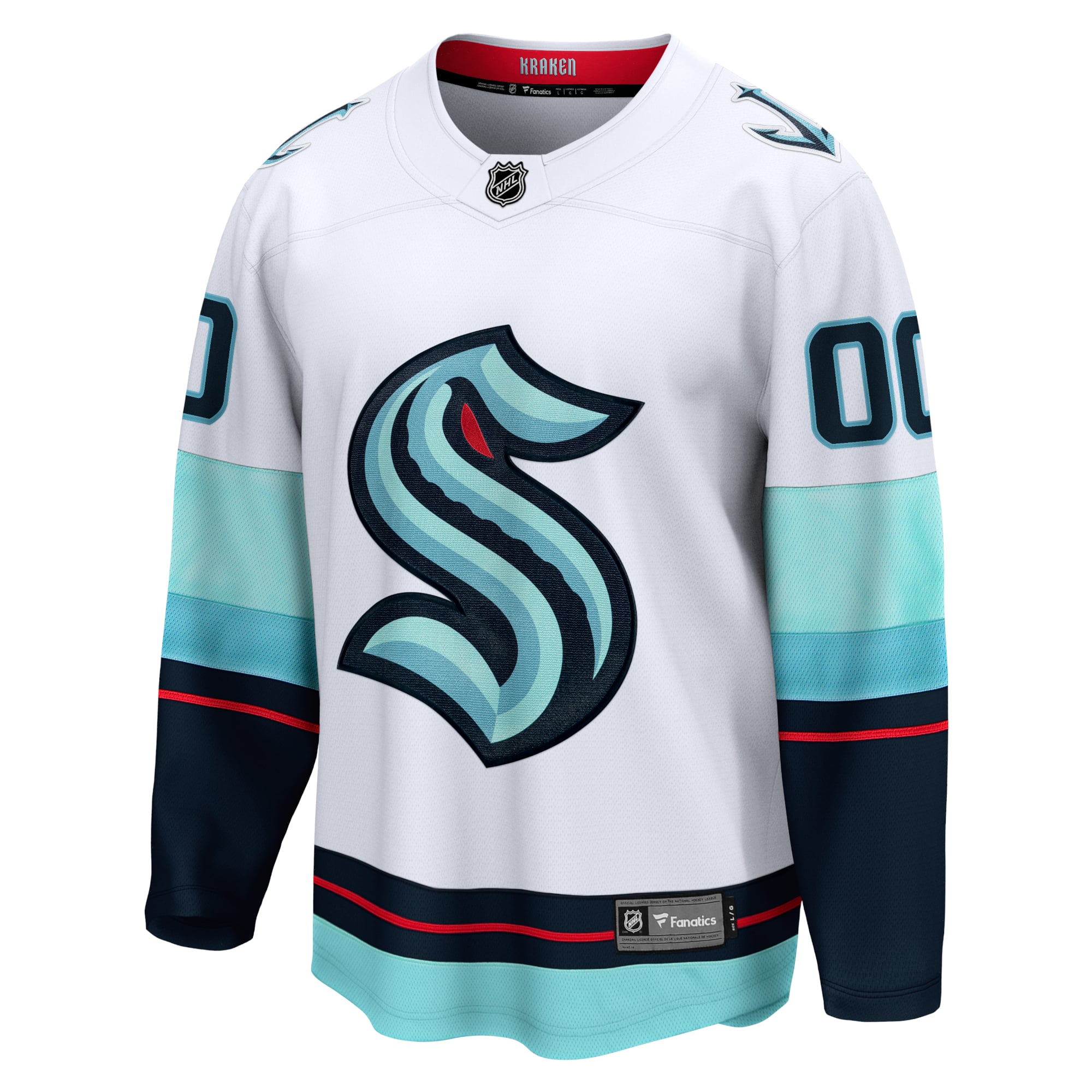 Seattle Kraken Away Breakaway Custom Jersey - White - Image 3
