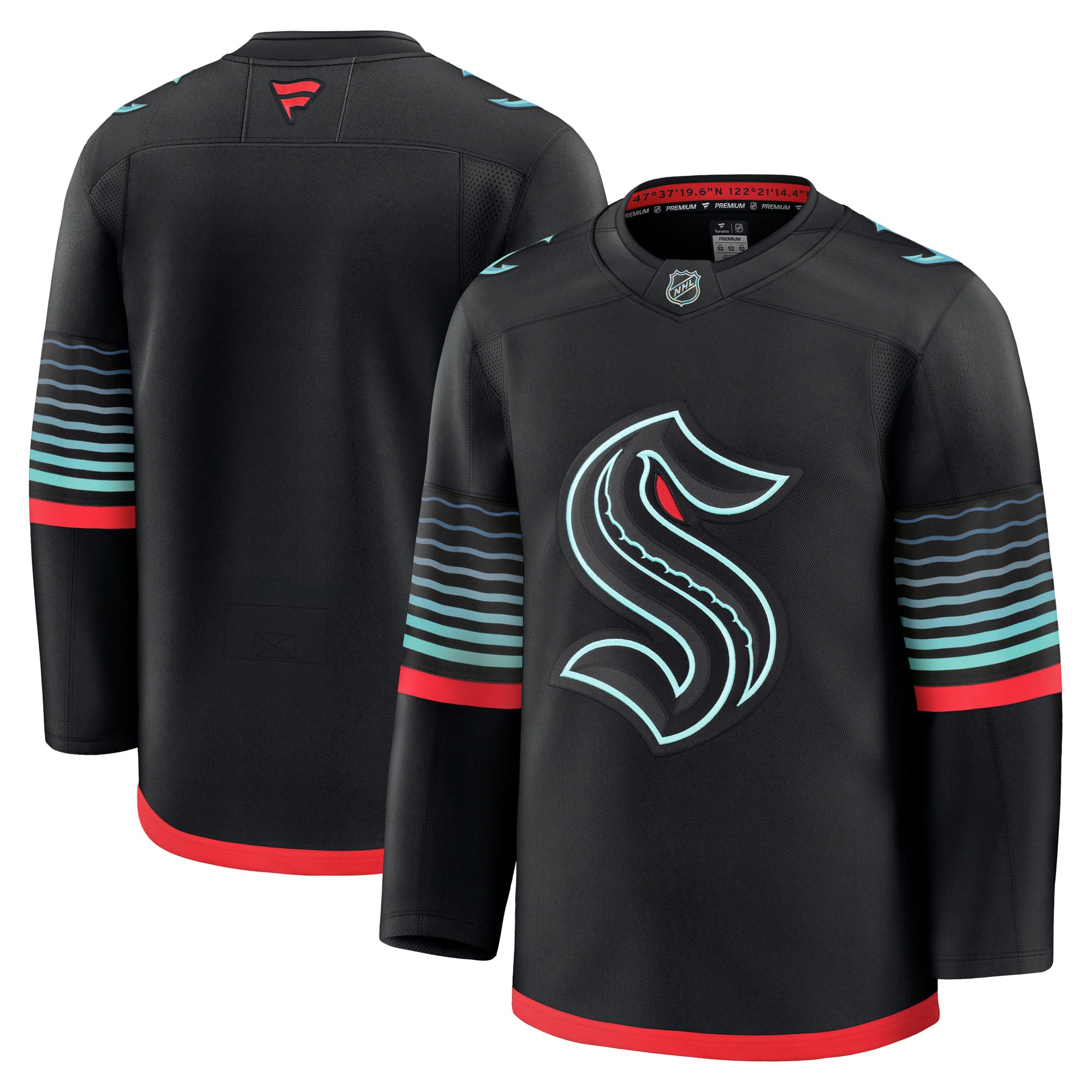 Seattle Kraken Home Premium Jersey - Deep Sea Blue - Black