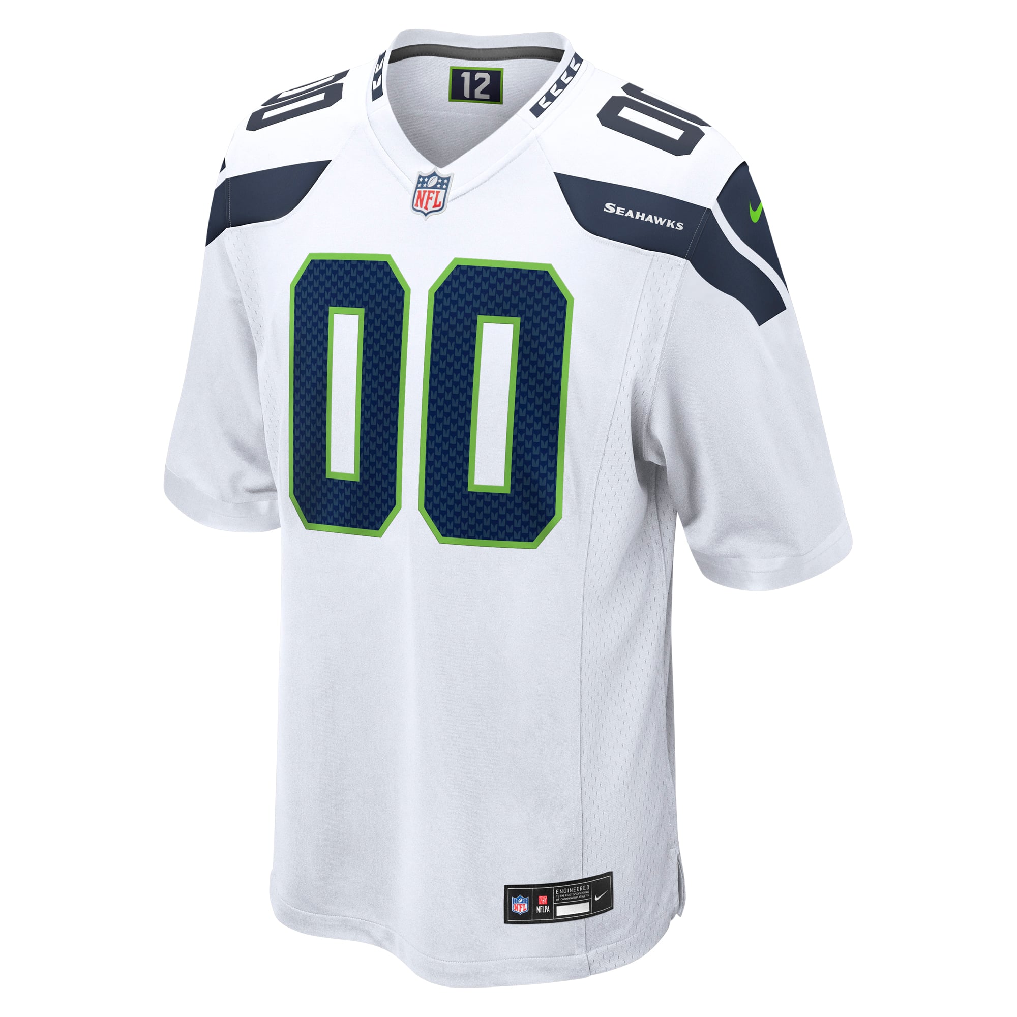 Seattle Seahawks Custom Game Jersey - College Navy - White - Image 3