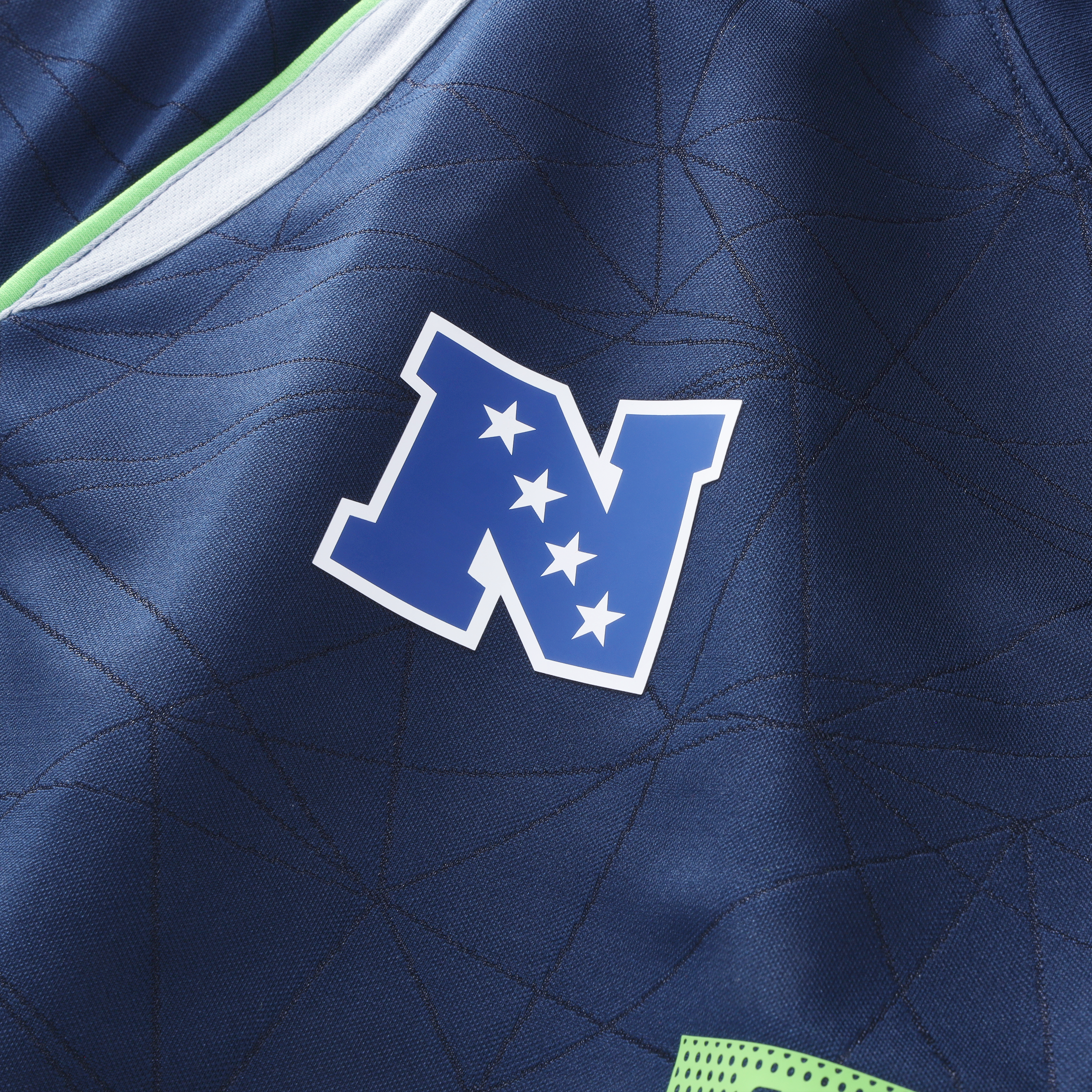 Seattle Seahawks Youth Football x Football V-Neck Fan Top - College Navy - Image 6