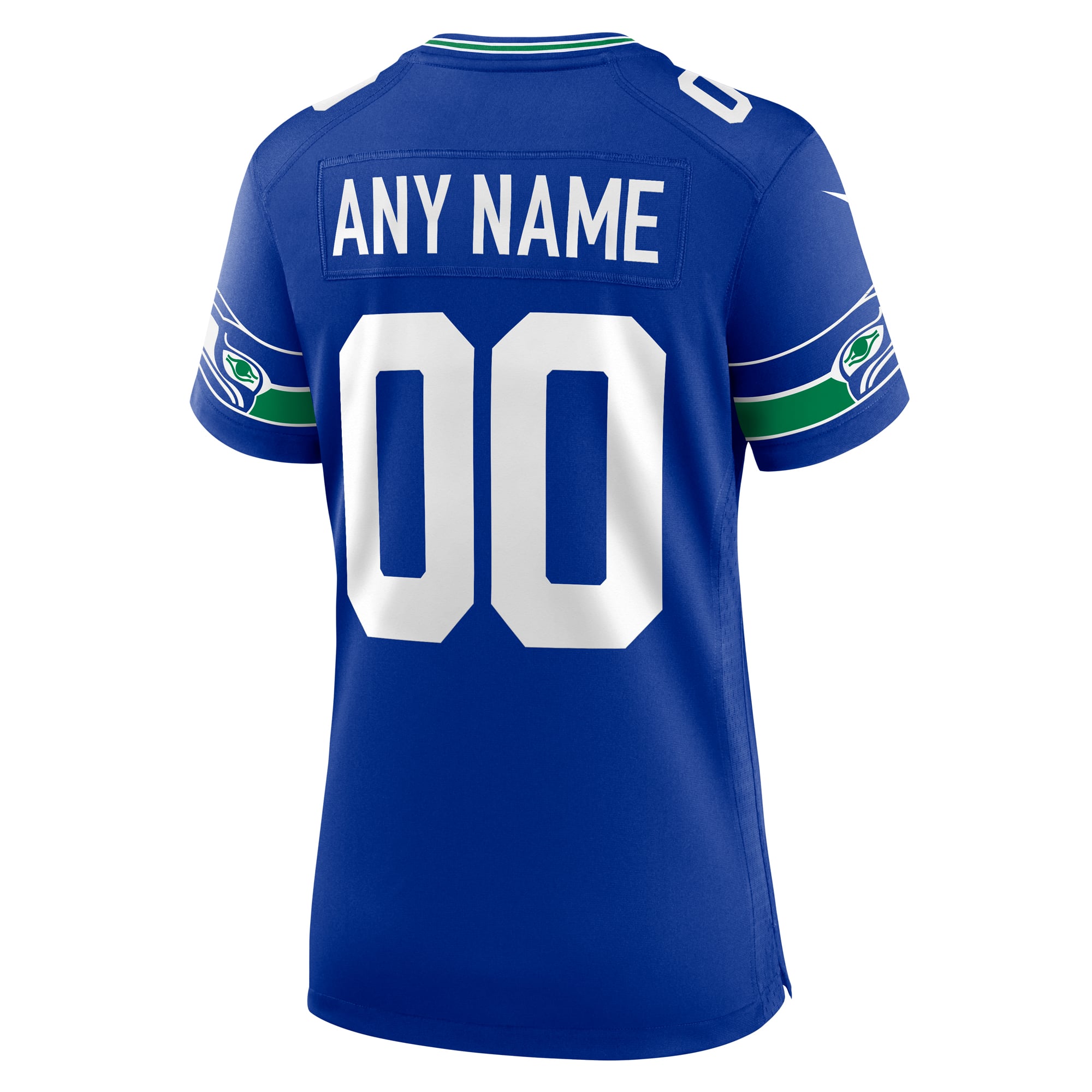 Seattle Seahawks Women's Throwback Custom Jersey - Royal - Image 4