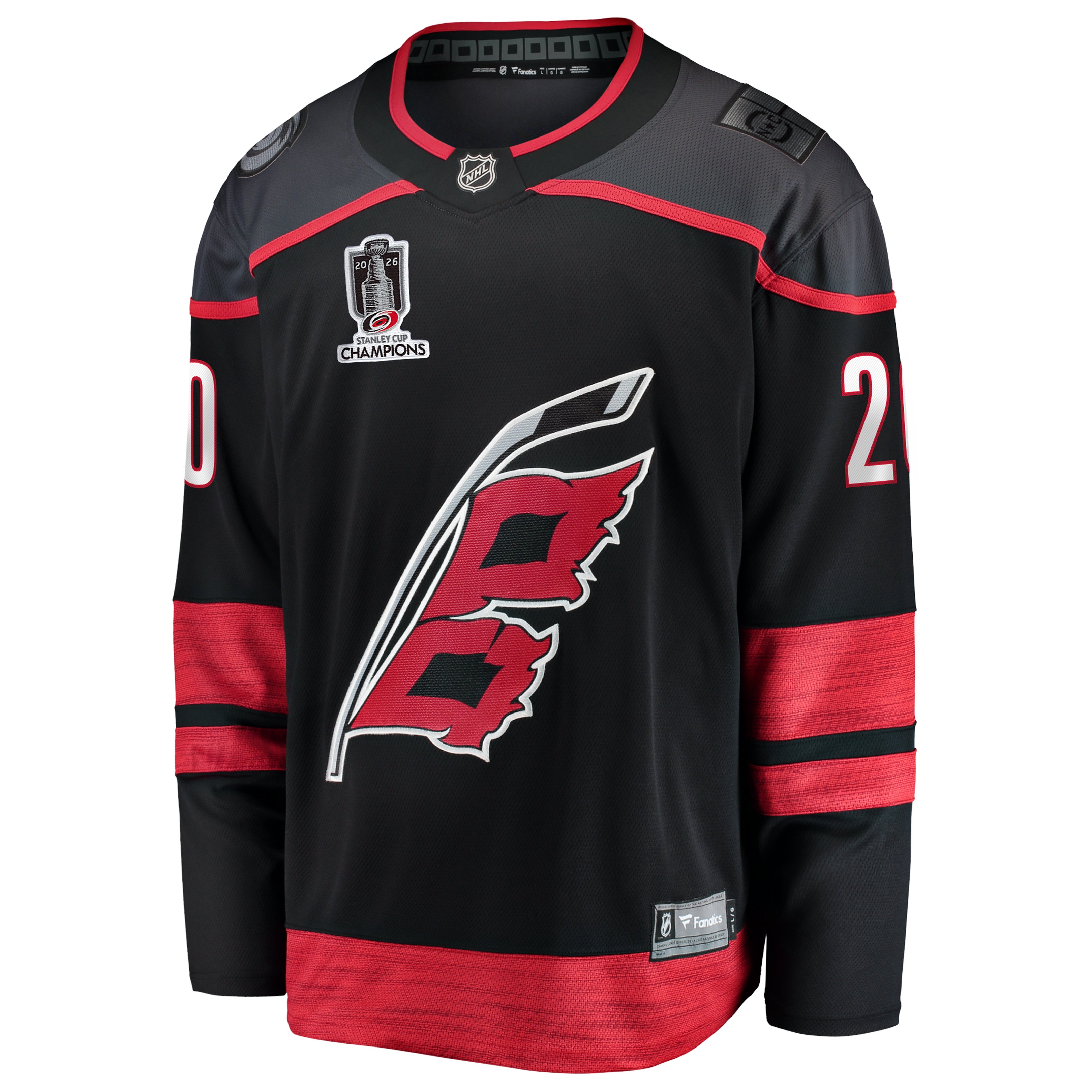 Sebastian Aho Carolina Hurricanes 2026 Stanley Cup Champions Home Breakaway Jersey - Black - Image 3