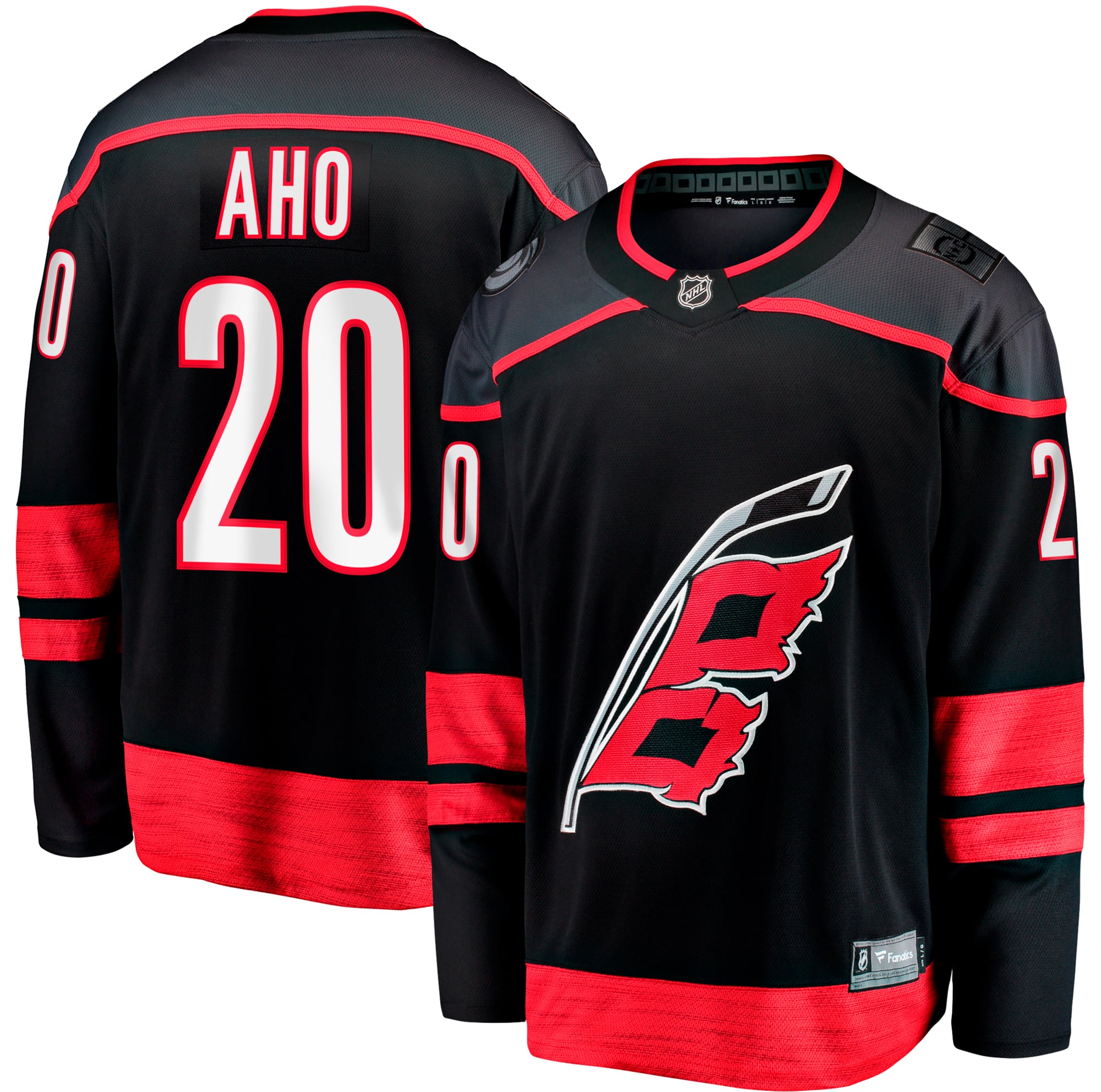 Sebastian Aho Carolina Hurricanes Home Breakaway Jersey - Black - Image 2