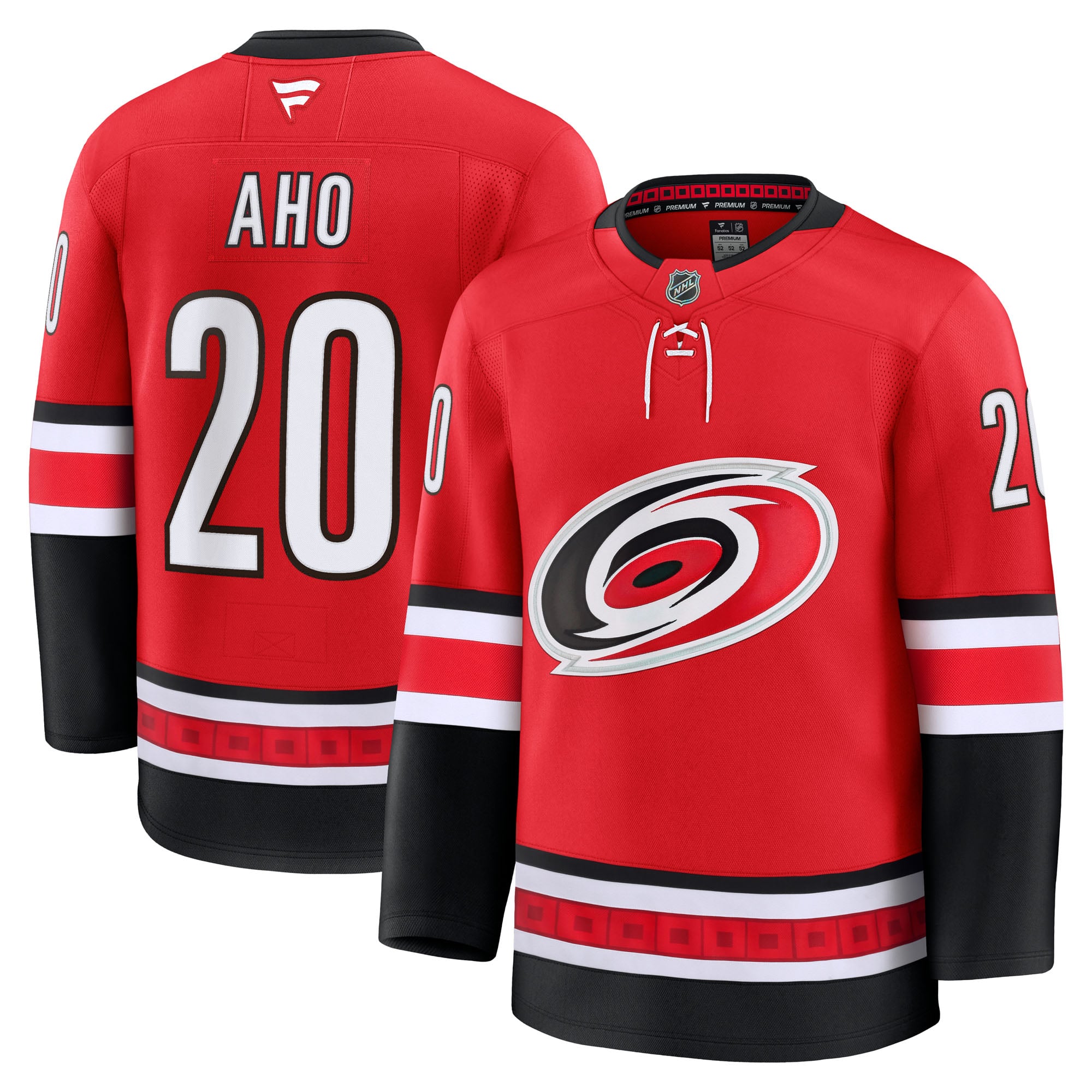 Sebastian Aho Carolina Hurricanes Home Premium Jersey - Red - Image 2