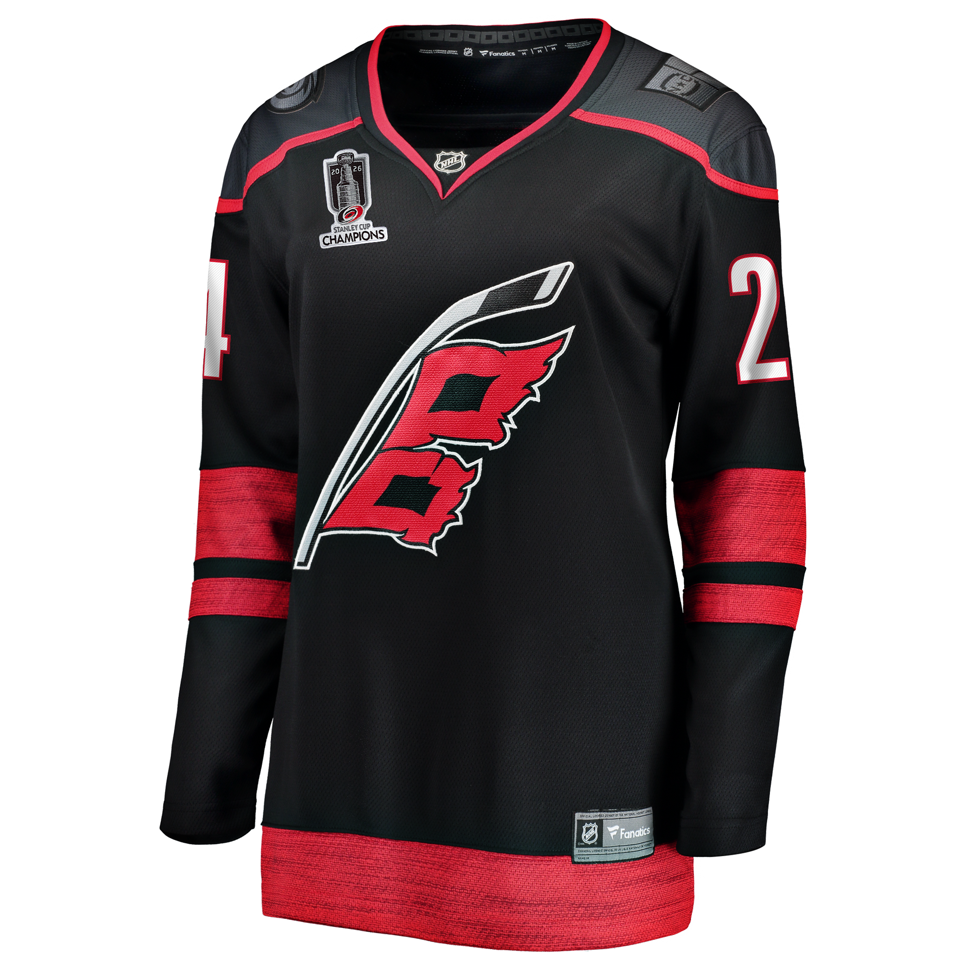 Seth Jarvis Carolina Hurricanes Women's 2026 Stanley Cup Champions Home Breakaway Jersey - Black - Image 3