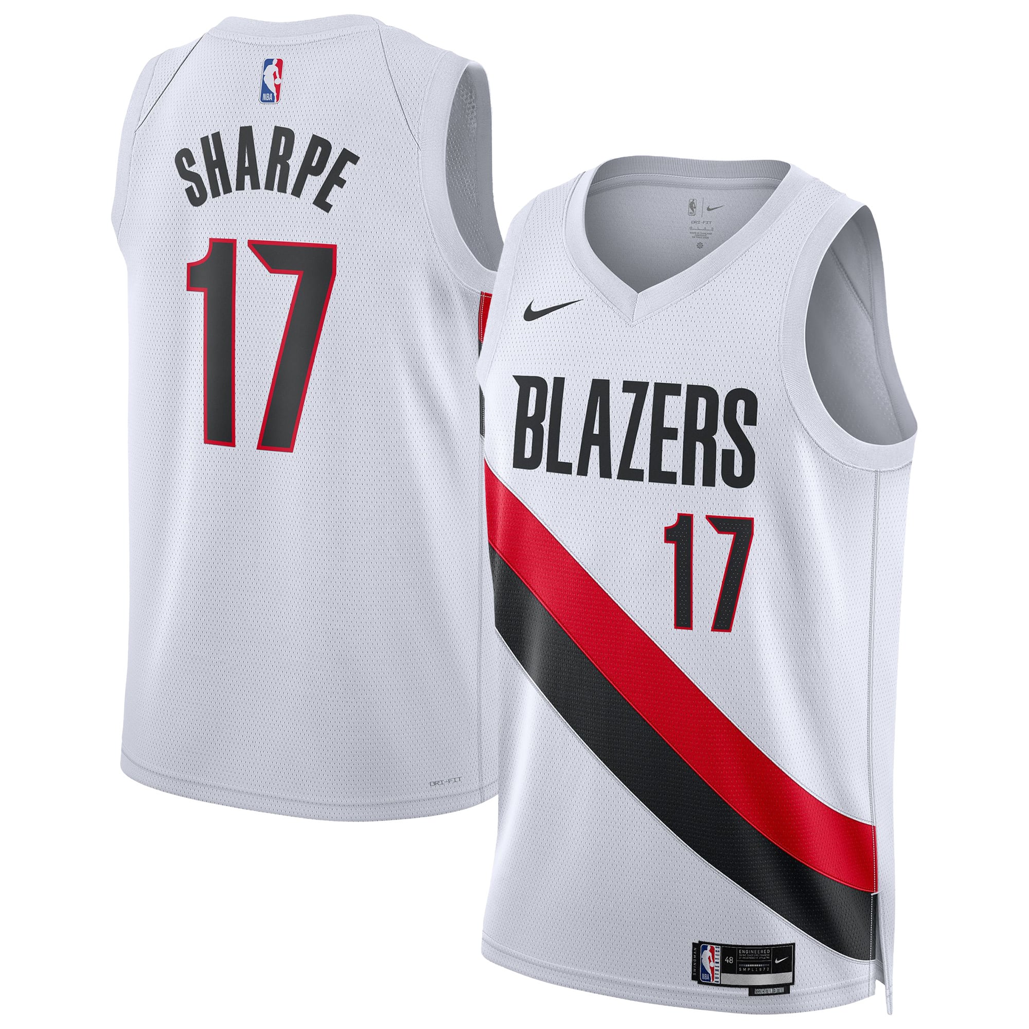 Shaedon Sharpe Portland Trail Blazers Unisex Swingman Player Jersey - Association Edition - White - Image 2