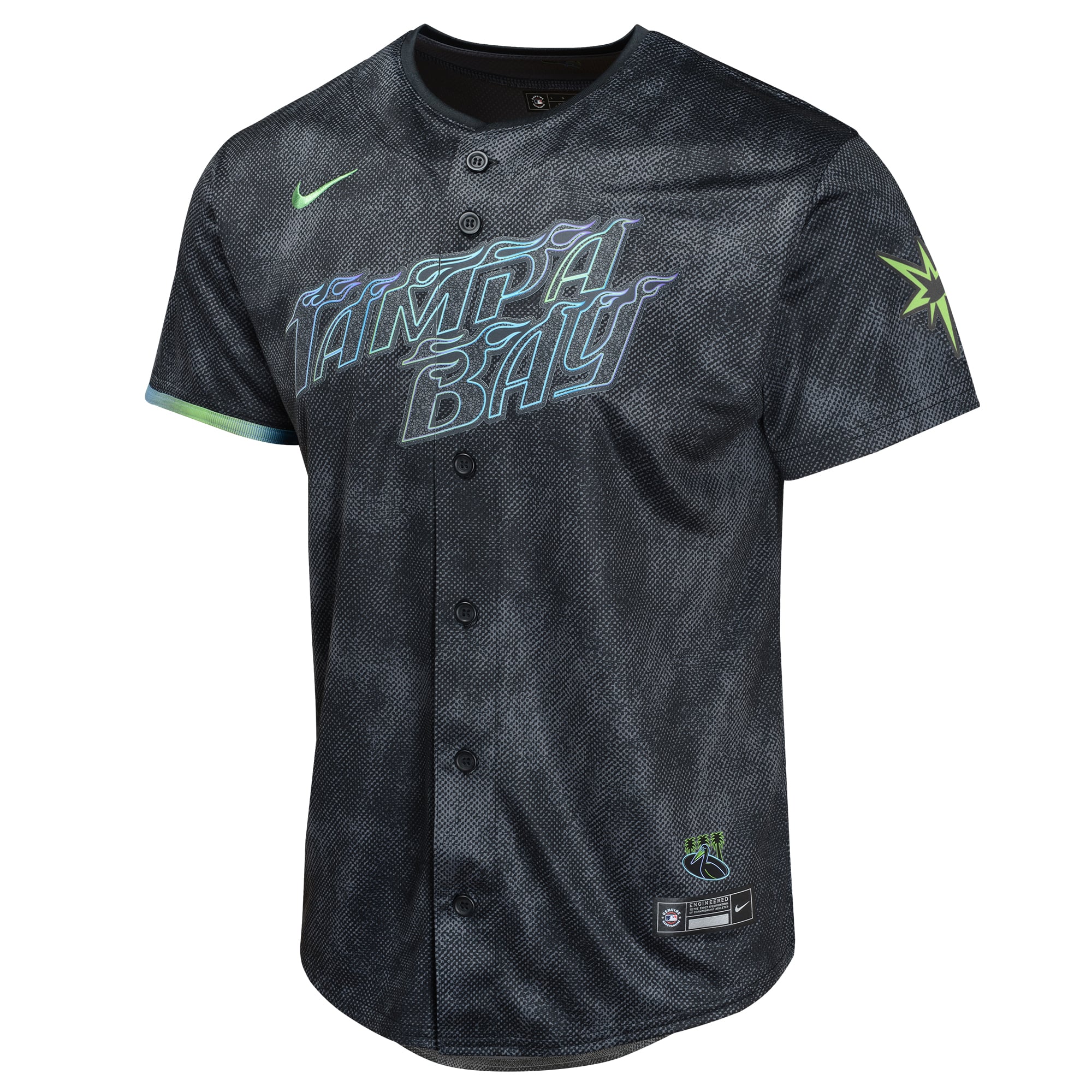 Shane McClanahan Tampa Bay Rays Youth 2024 City Connect Limited Player Jersey - Charcoal - Image 3