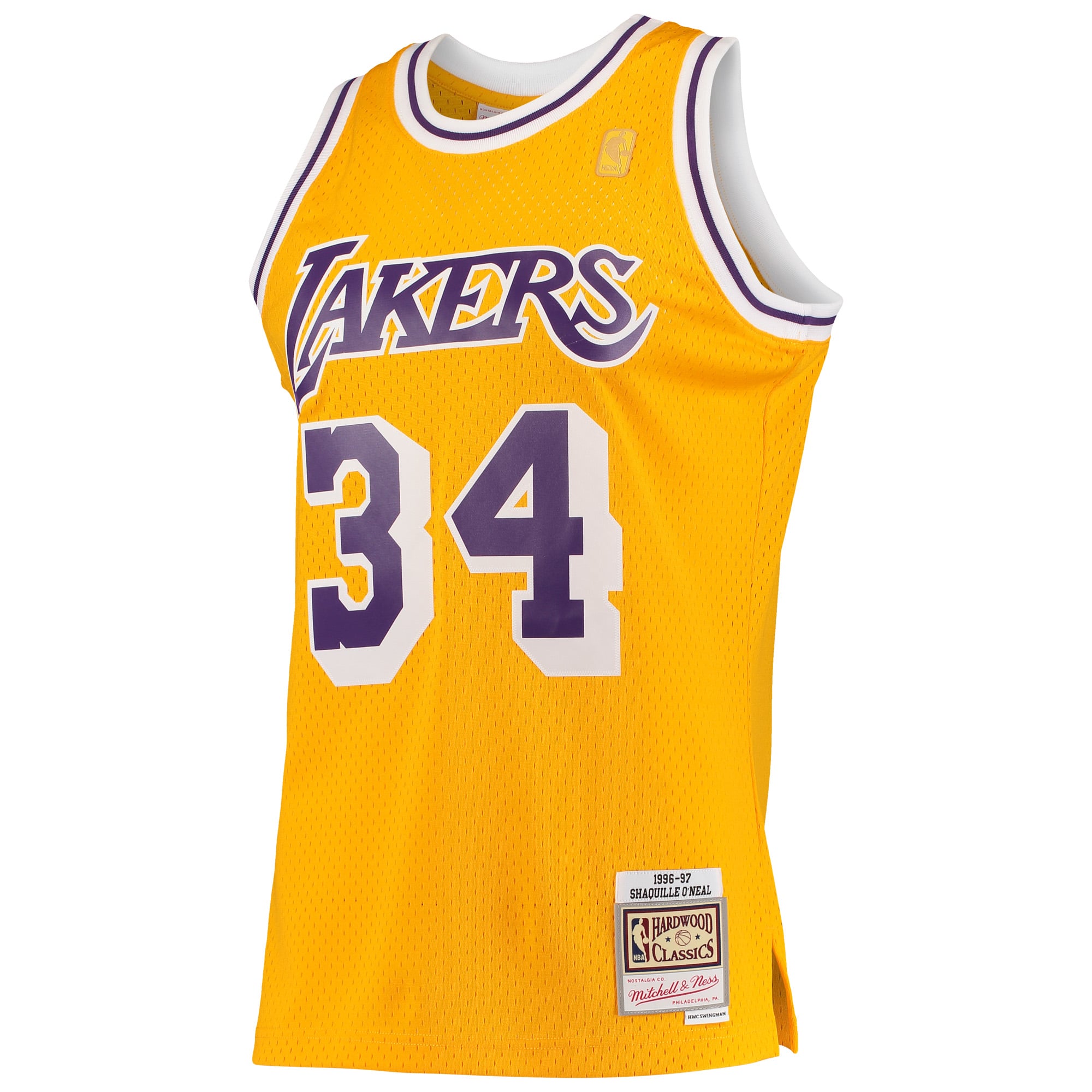 Shaquille O'Neal Los Angeles Lakers 1996/97 Hardwood Classics Swingman Jersey - Gold - Image 3